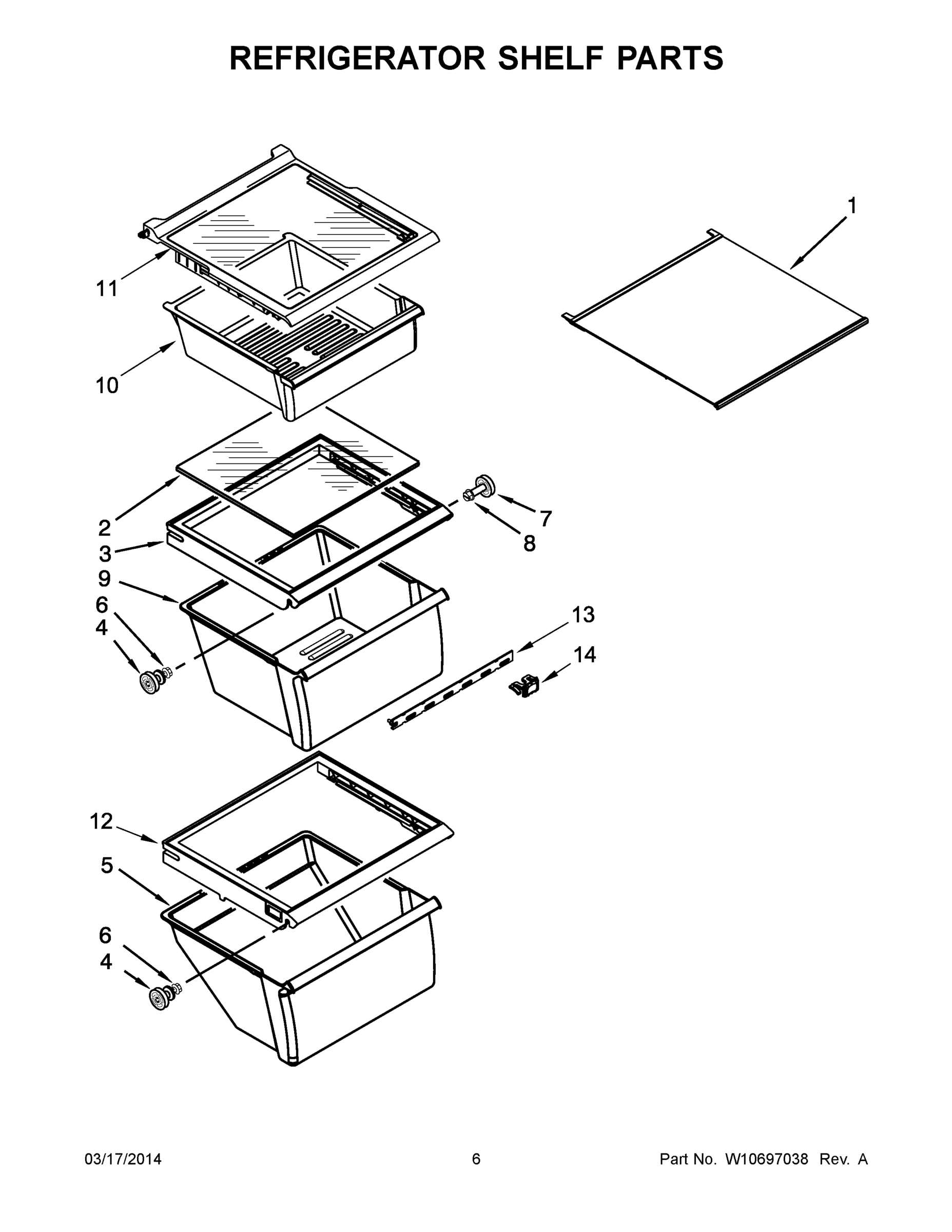 04 - REFRIGERATOR SHELF PARTS