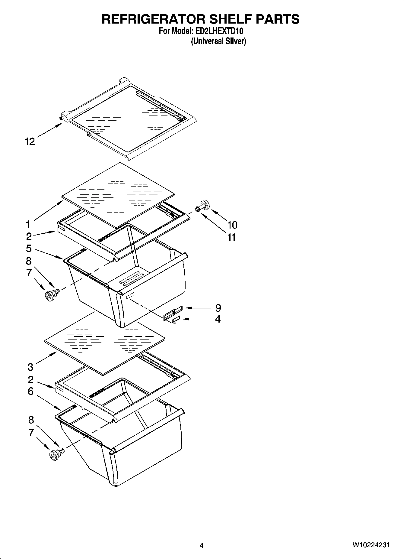 03 - REFRIGERATOR SHELF PARTS