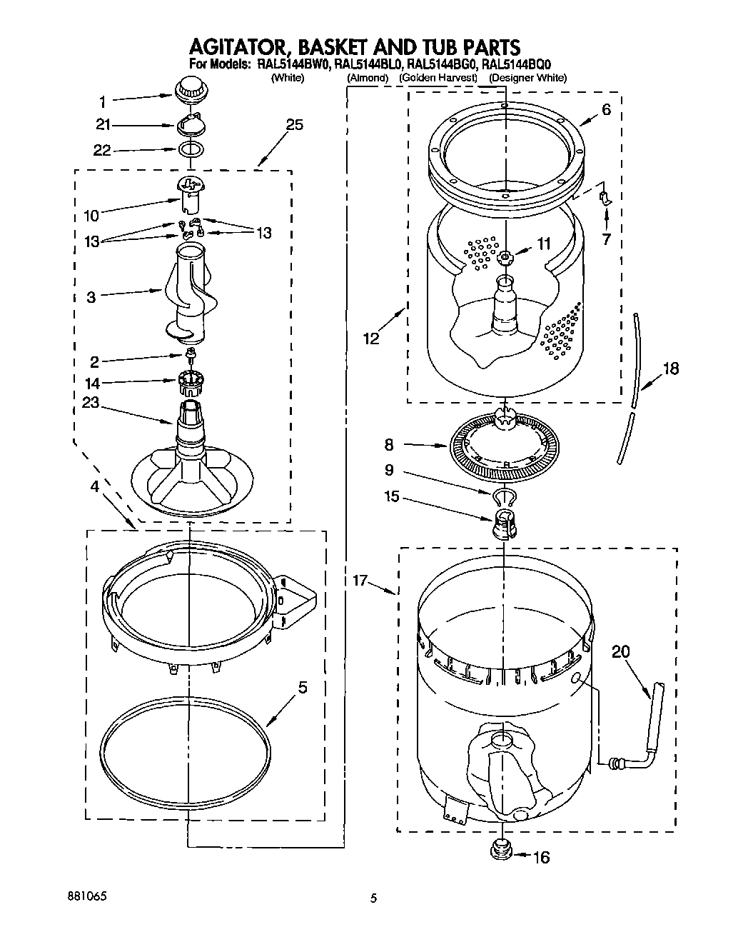 04 - AGITATOR, BASKET AND TUB