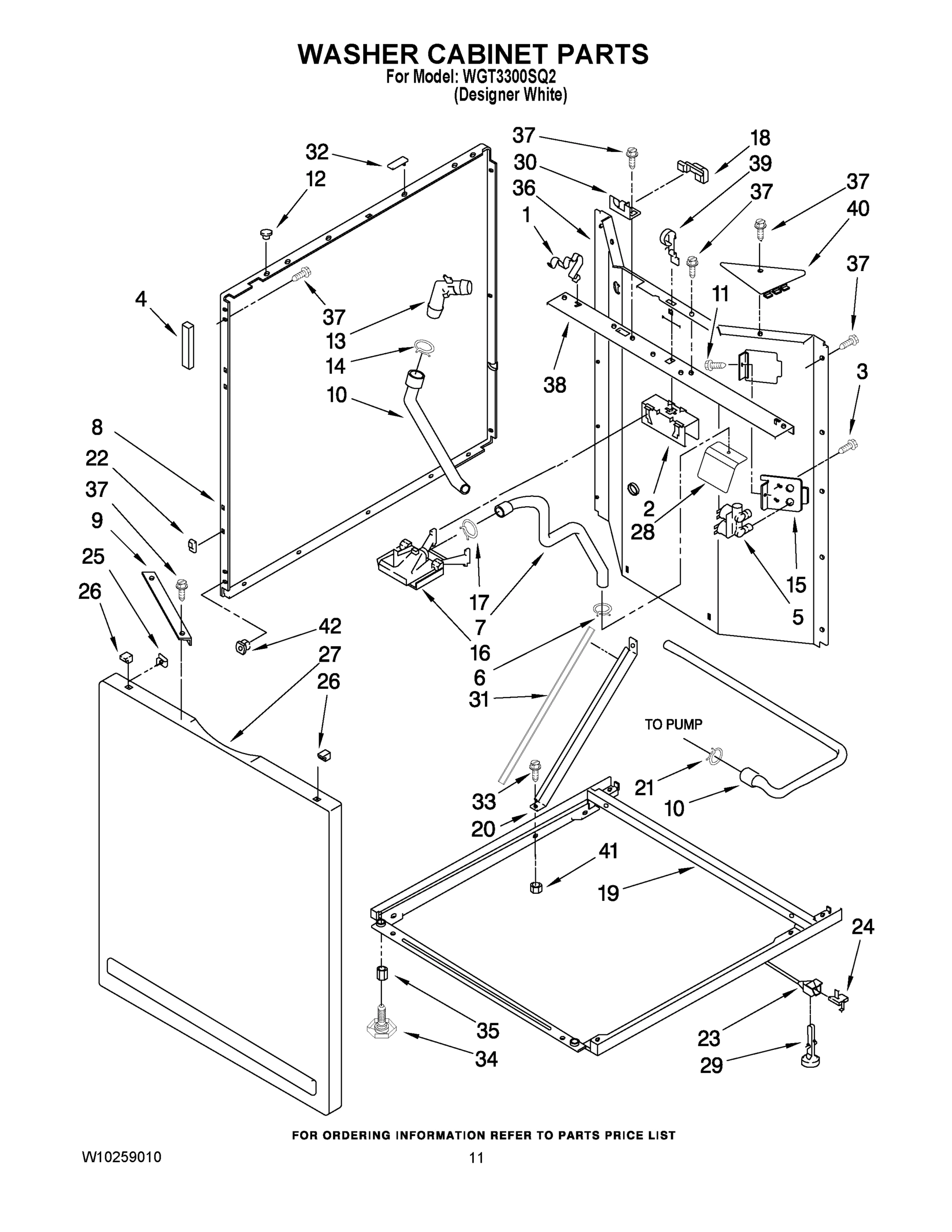07 - WASHER CABINET PARTS