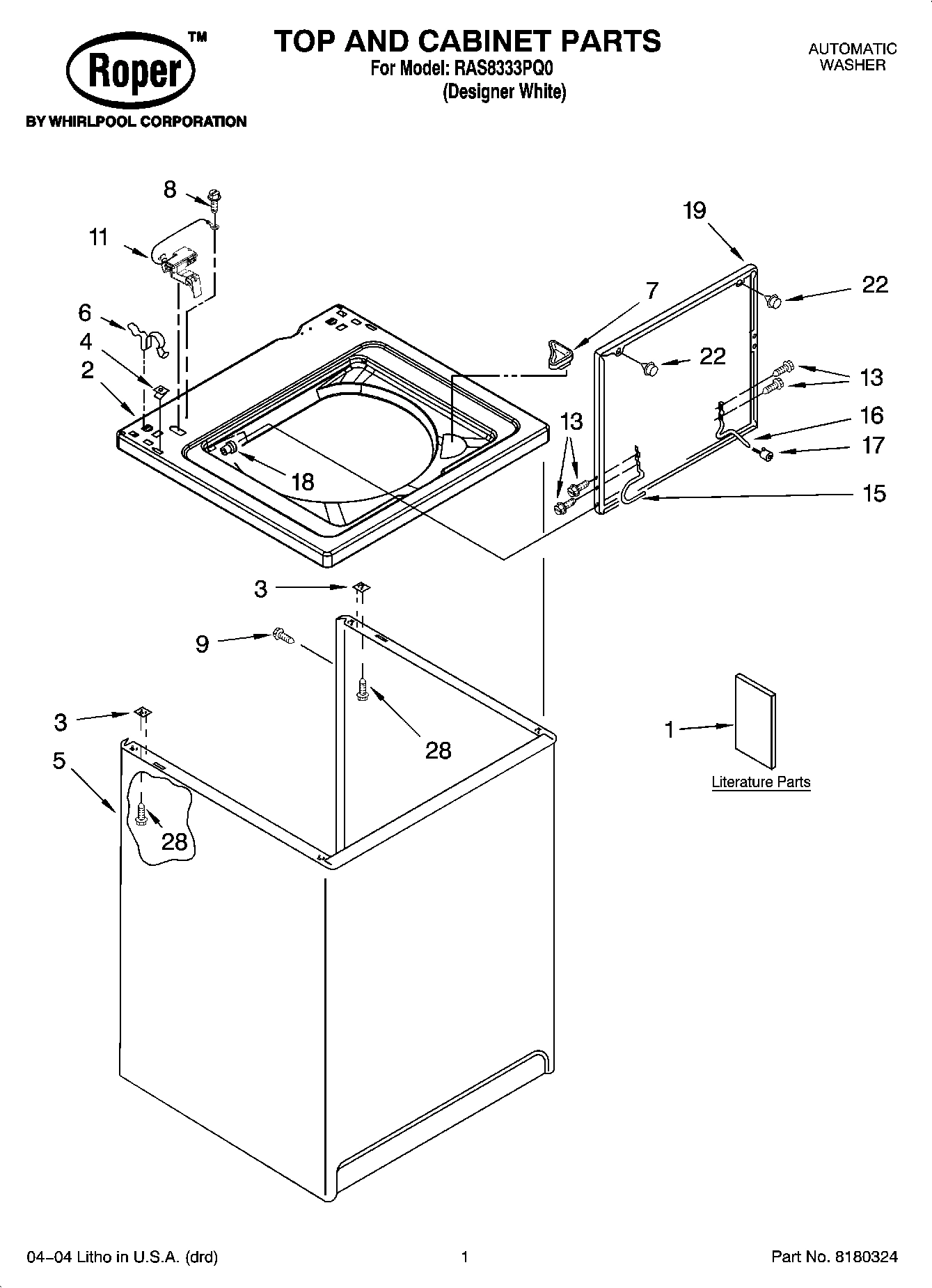 01 - TOP AND CABINET PARTS