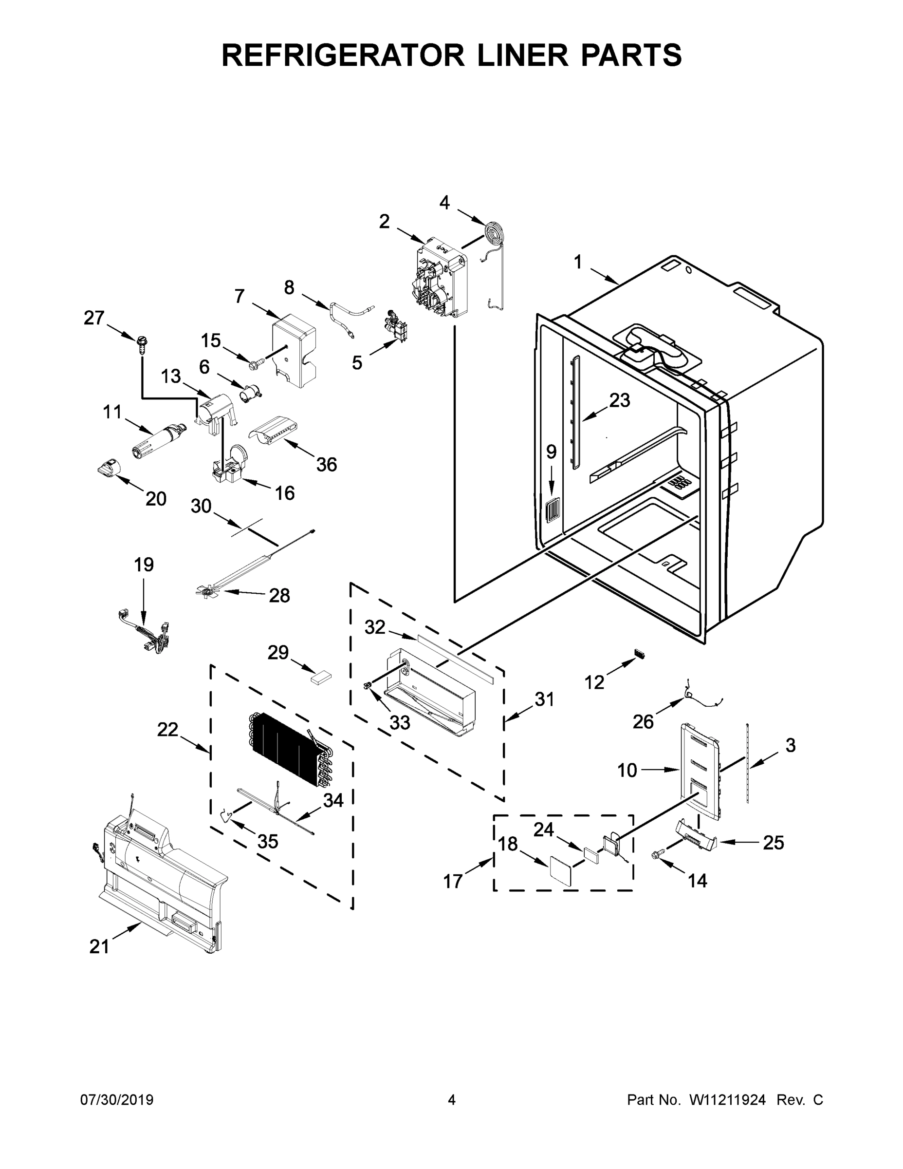 03 - REFRIGERATOR LINER PARTS