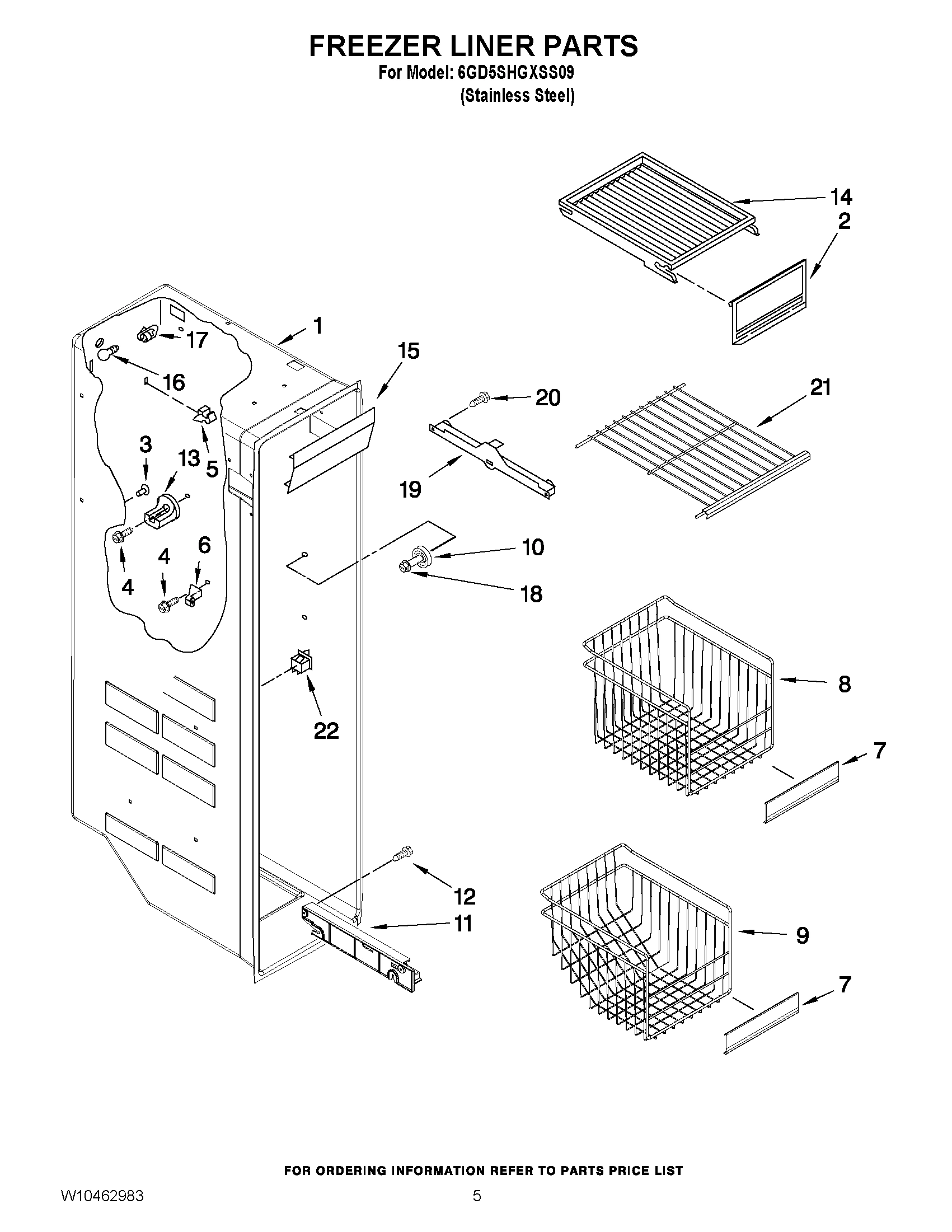 04 - FREEZER LINER PARTS