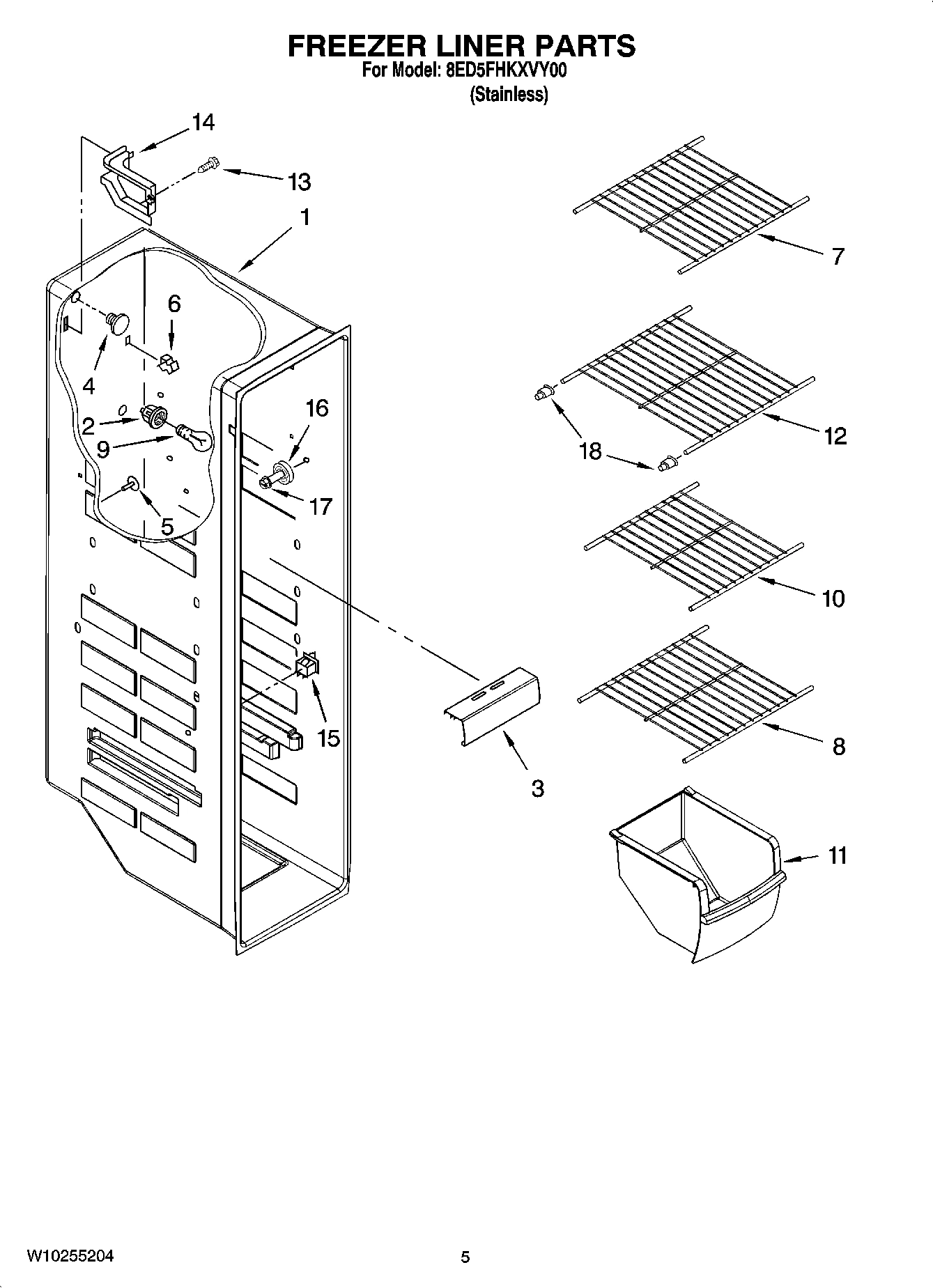 04 - FREEZER LINER PARTS