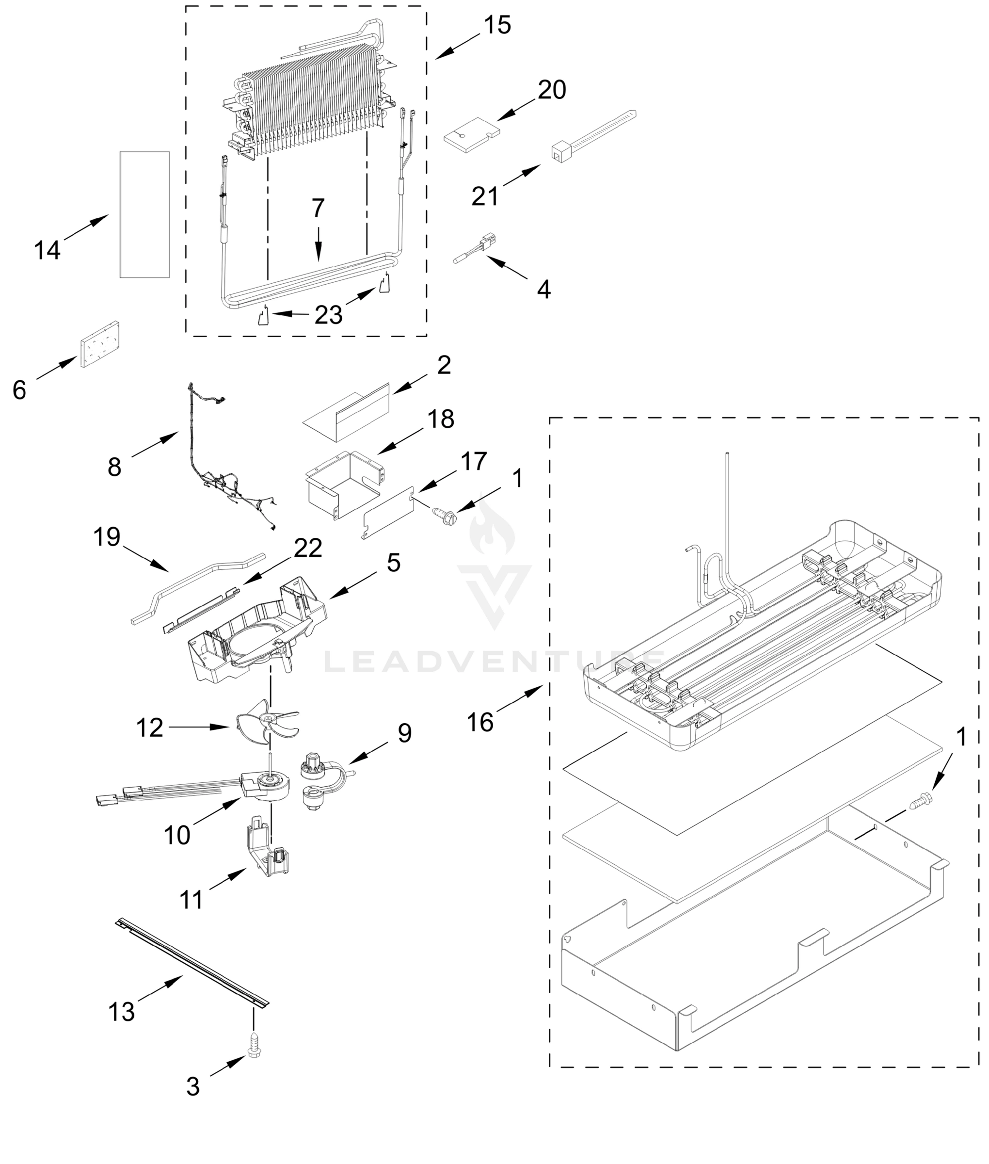 LOWER UNIT AND TUBE PARTS