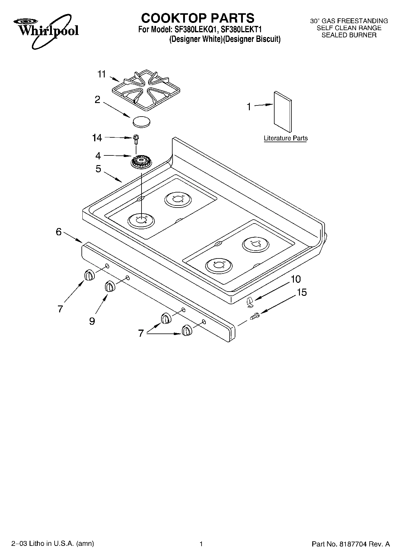 01 - COOKTOP PARTS