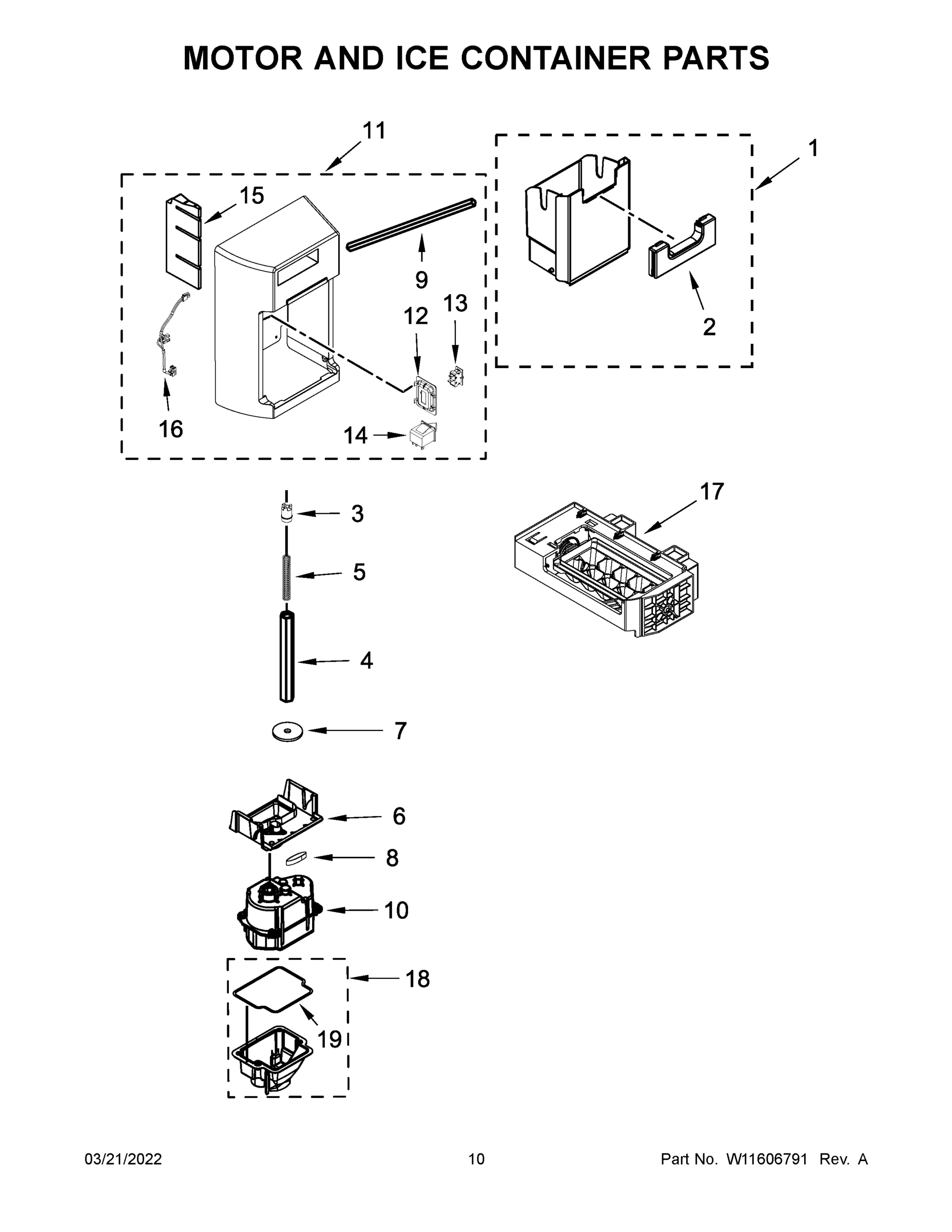 06 - MOTOR AND ICE CONTAINER PARTS
