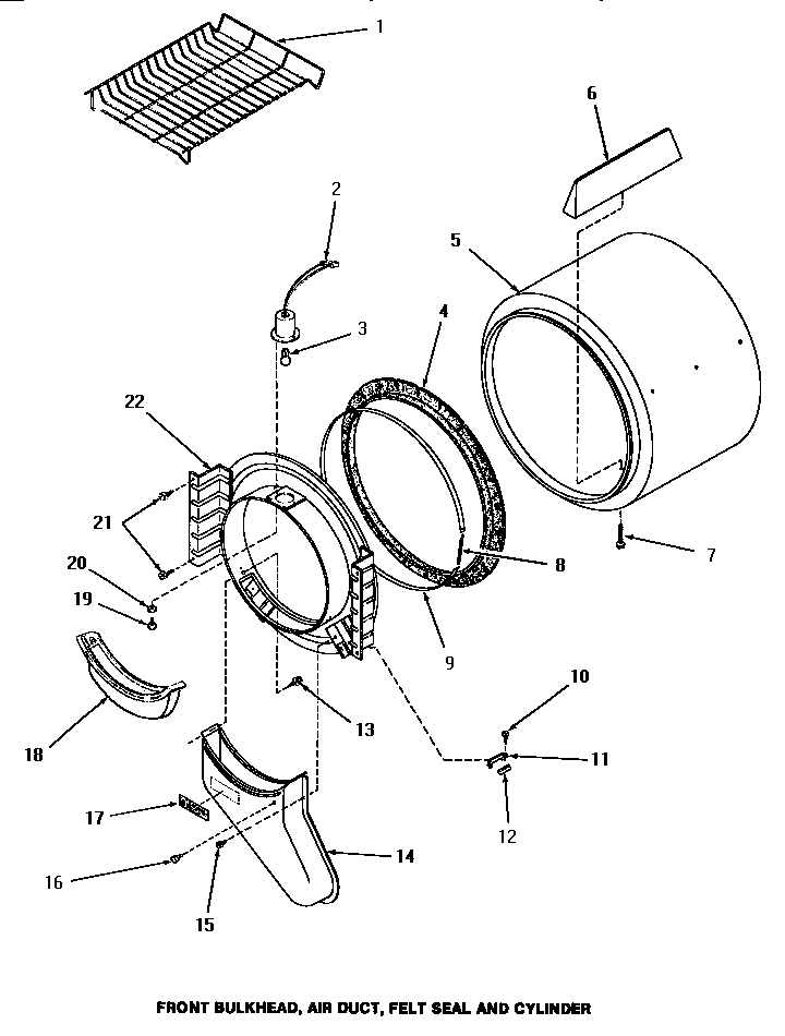 06 - FR BLKHD, AIR DUCT, FELT SEAL & CYLINDER