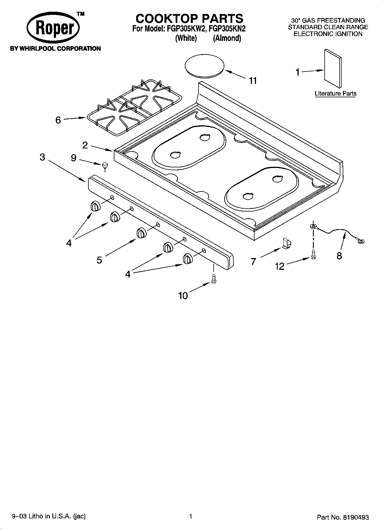 01 - COOKTOP PARTS