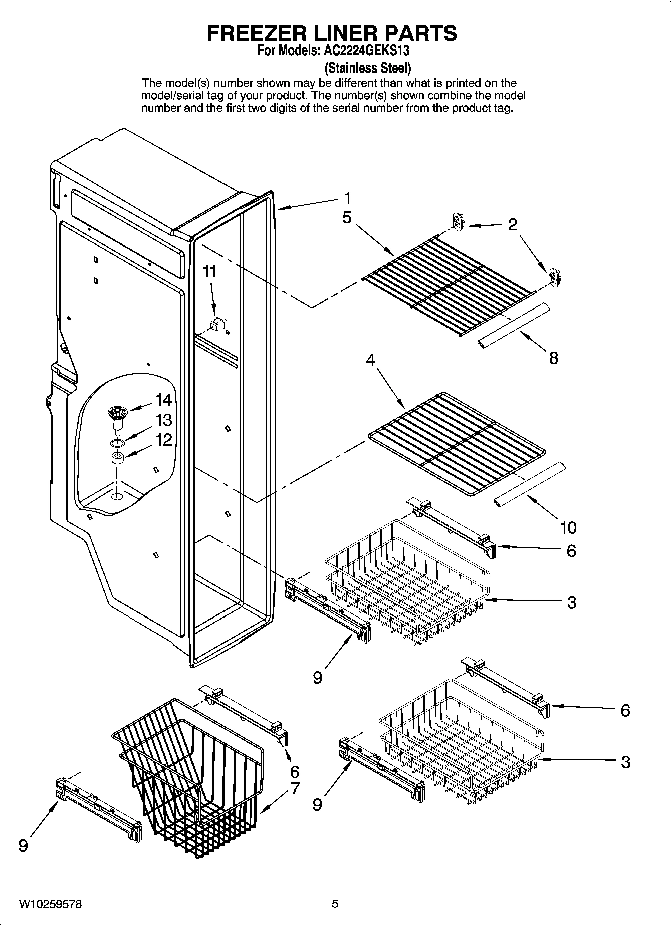 04 - FREEZER LINER PARTS