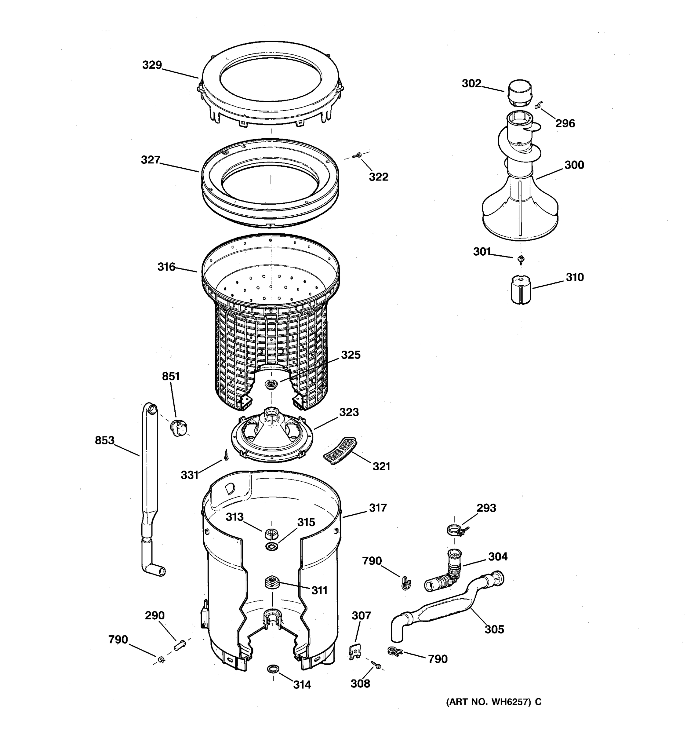 TUB, BASKET & AGITATOR