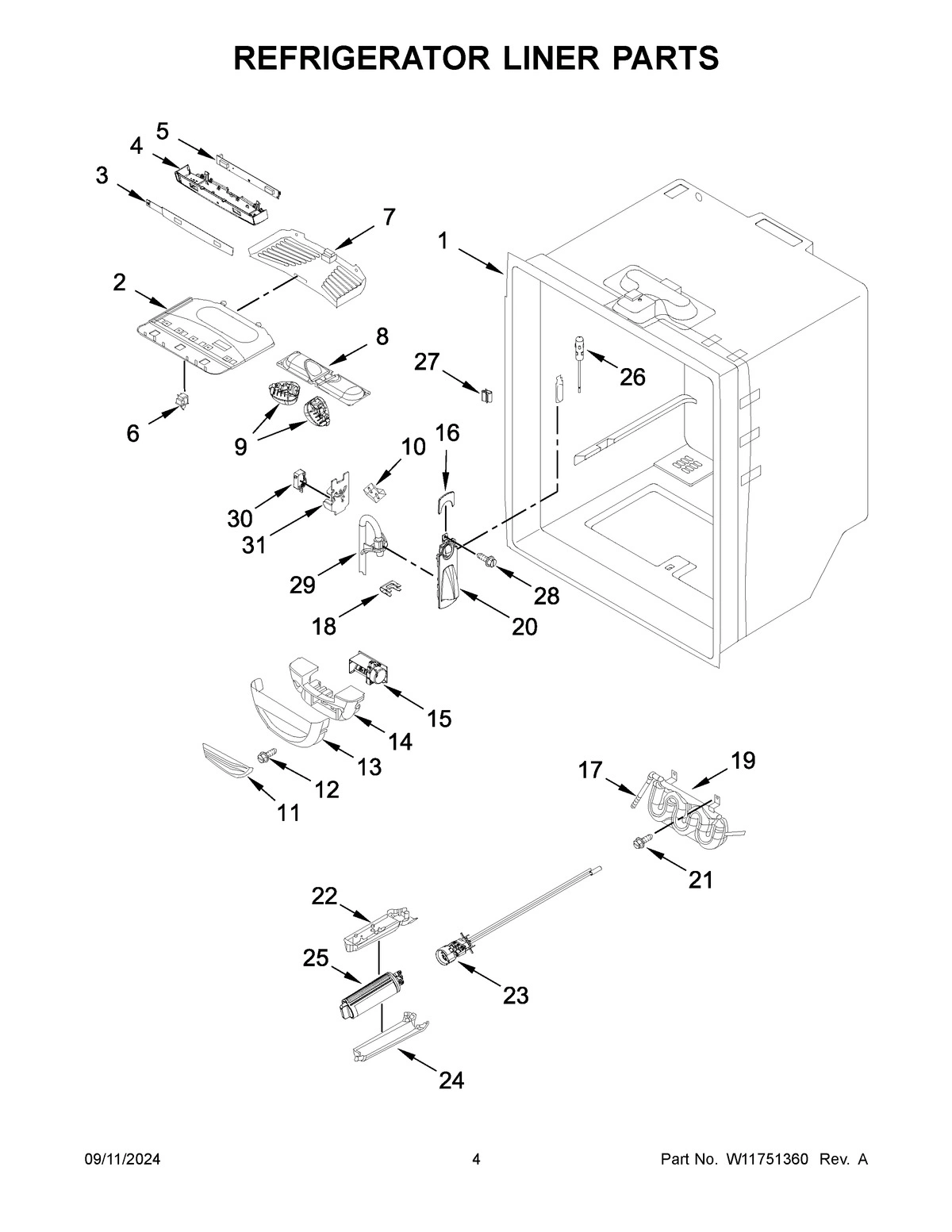 03 - REFRIGERATOR LINER PARTS