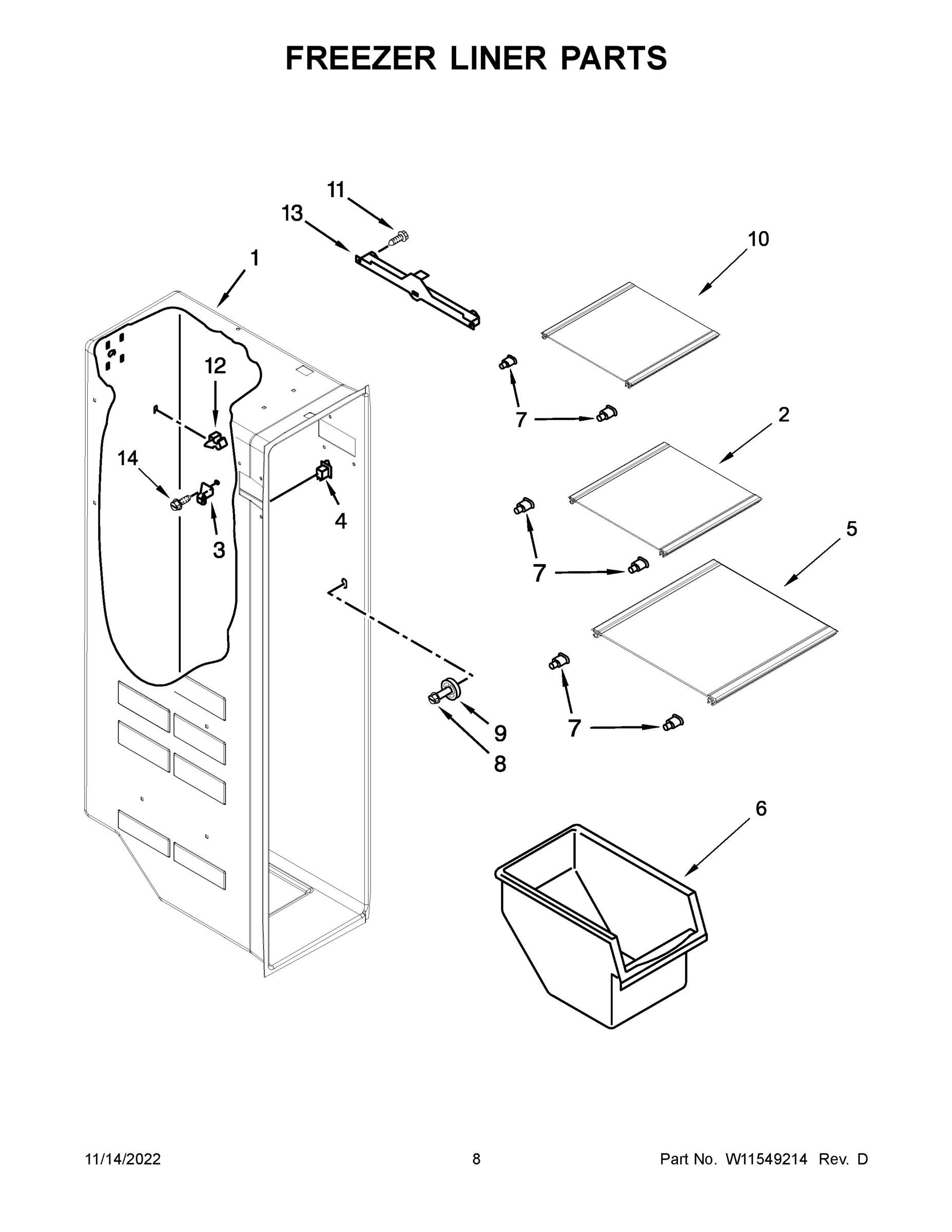 05 - FREEZER LINER PARTS