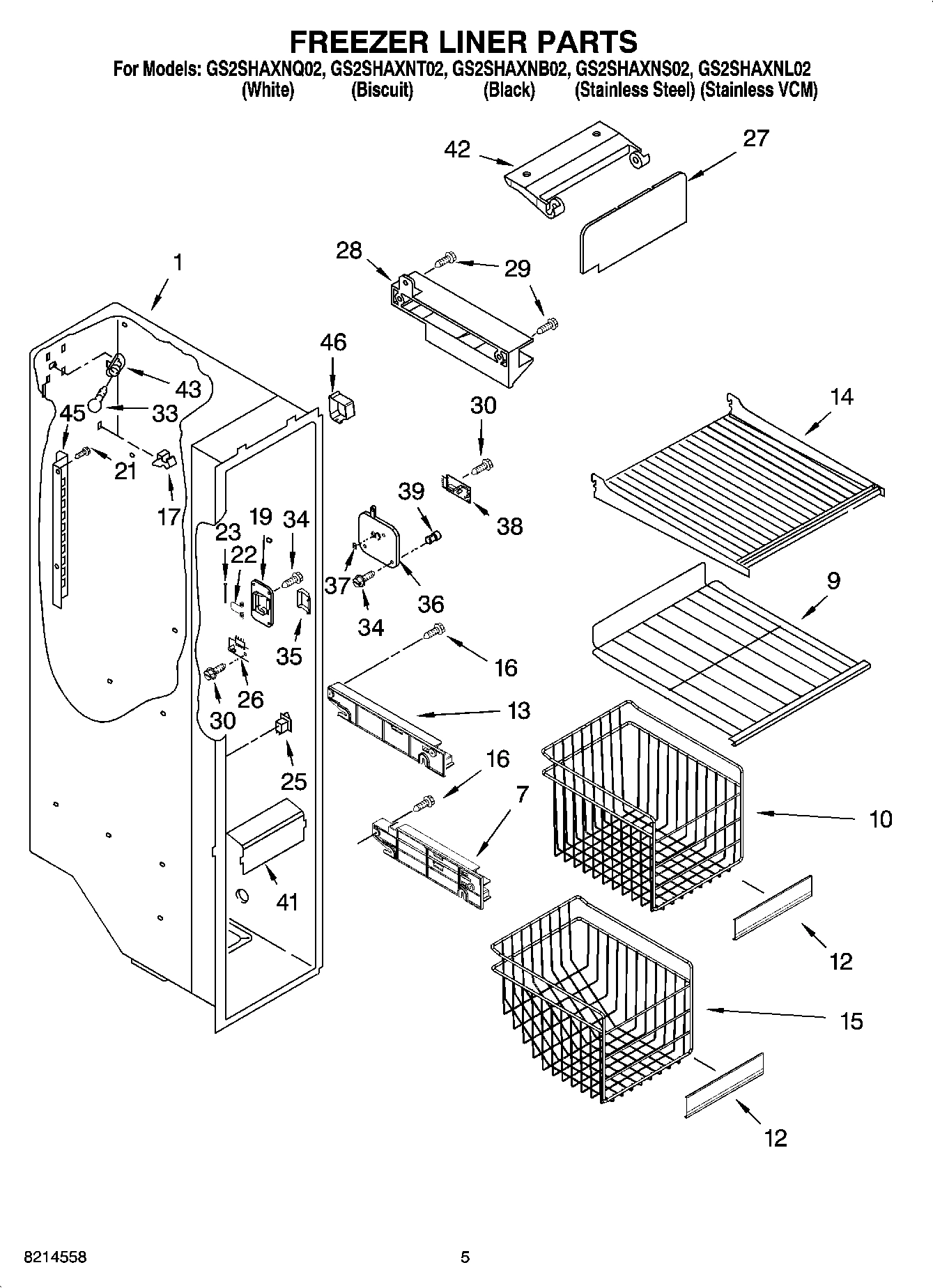 04 - FREEZER LINER PARTS