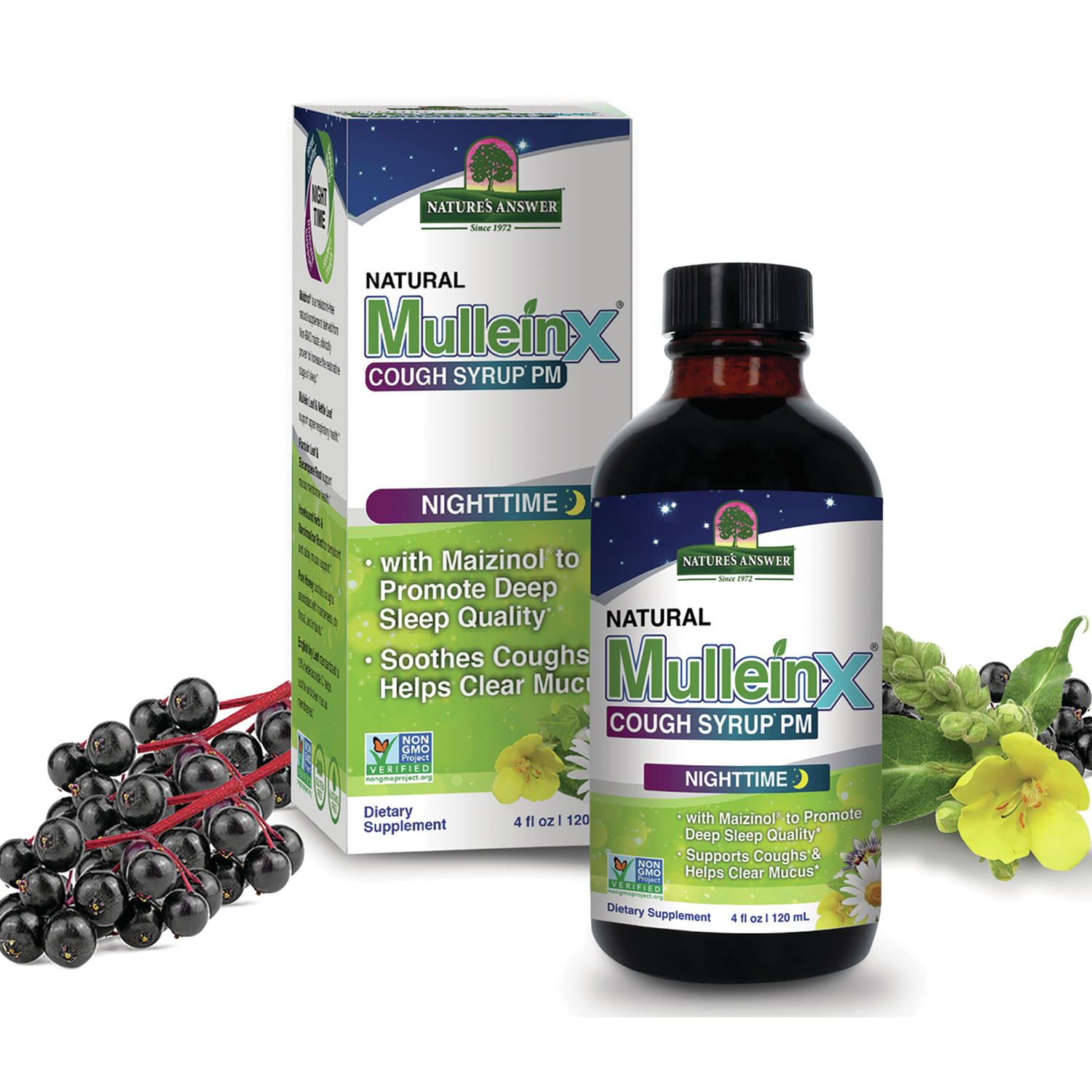 Nature's Answer Natural Mullein-X Cough Syrup Pm Vitamin | 4 fl oz Liquid
