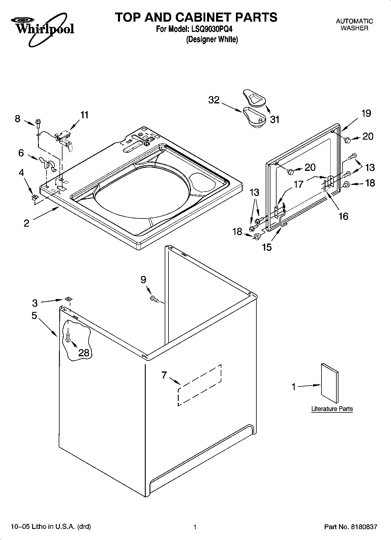 01 - TOP AND CABINET PARTS