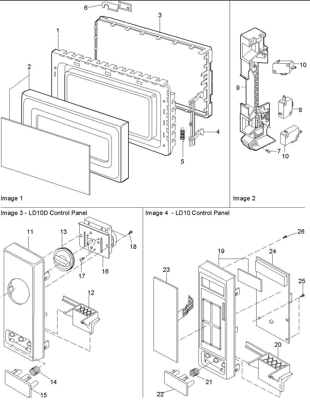 DOOR, INTERLOCK & CONTROL PANEL PARTS