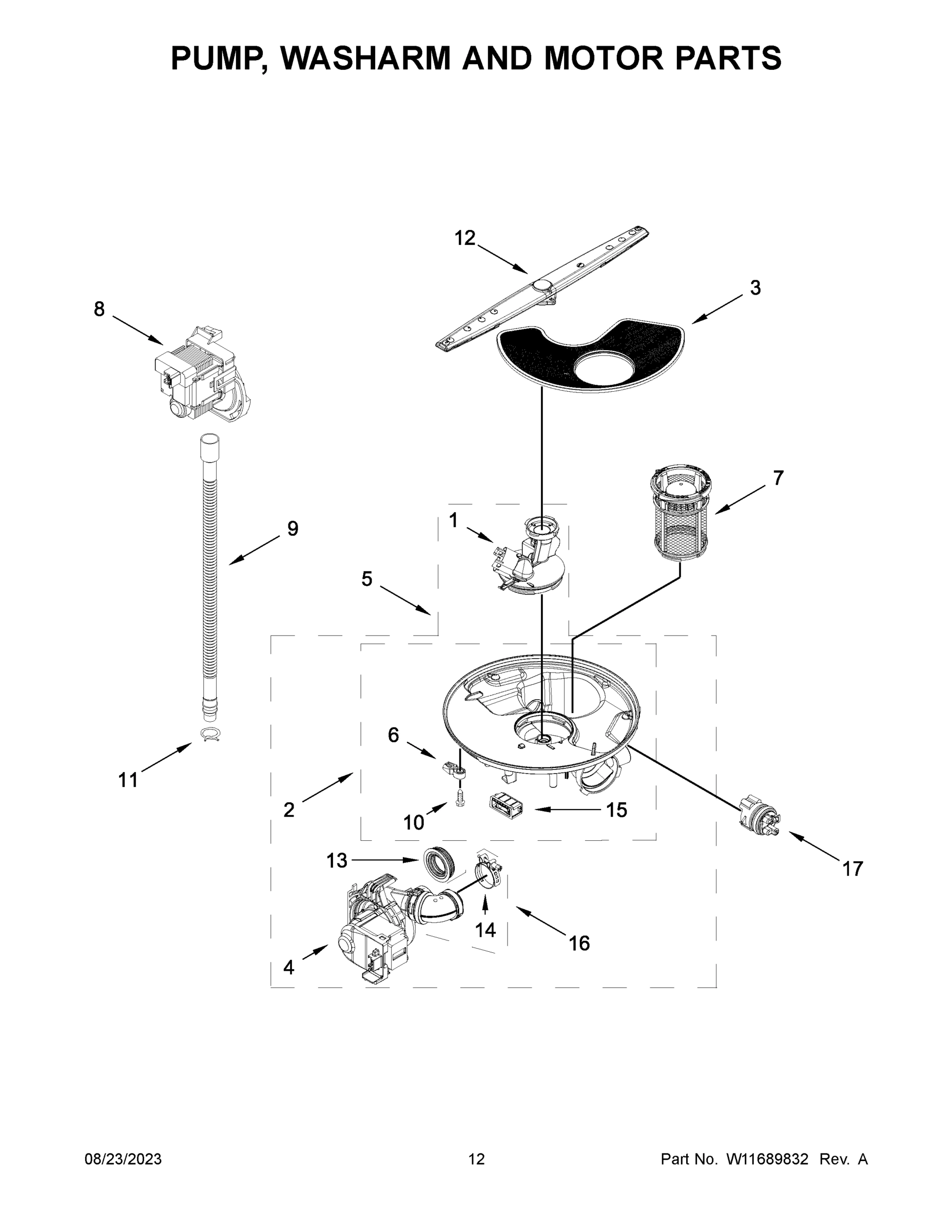 07 - PUMP, WASHARM AND MOTOR PARTS