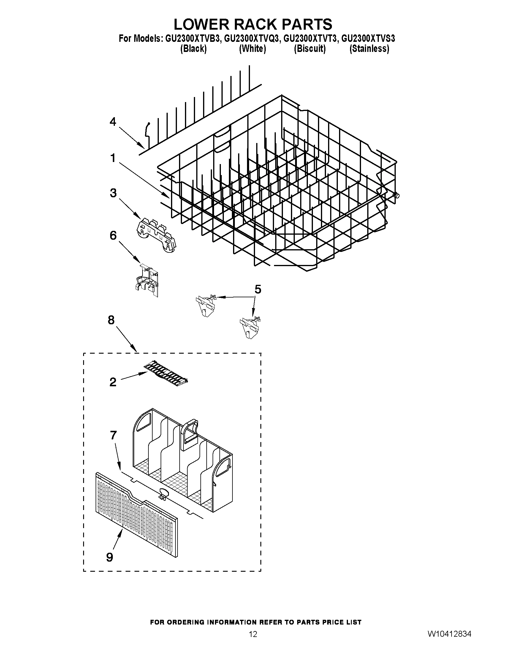 10 - LOWER RACK PARTS