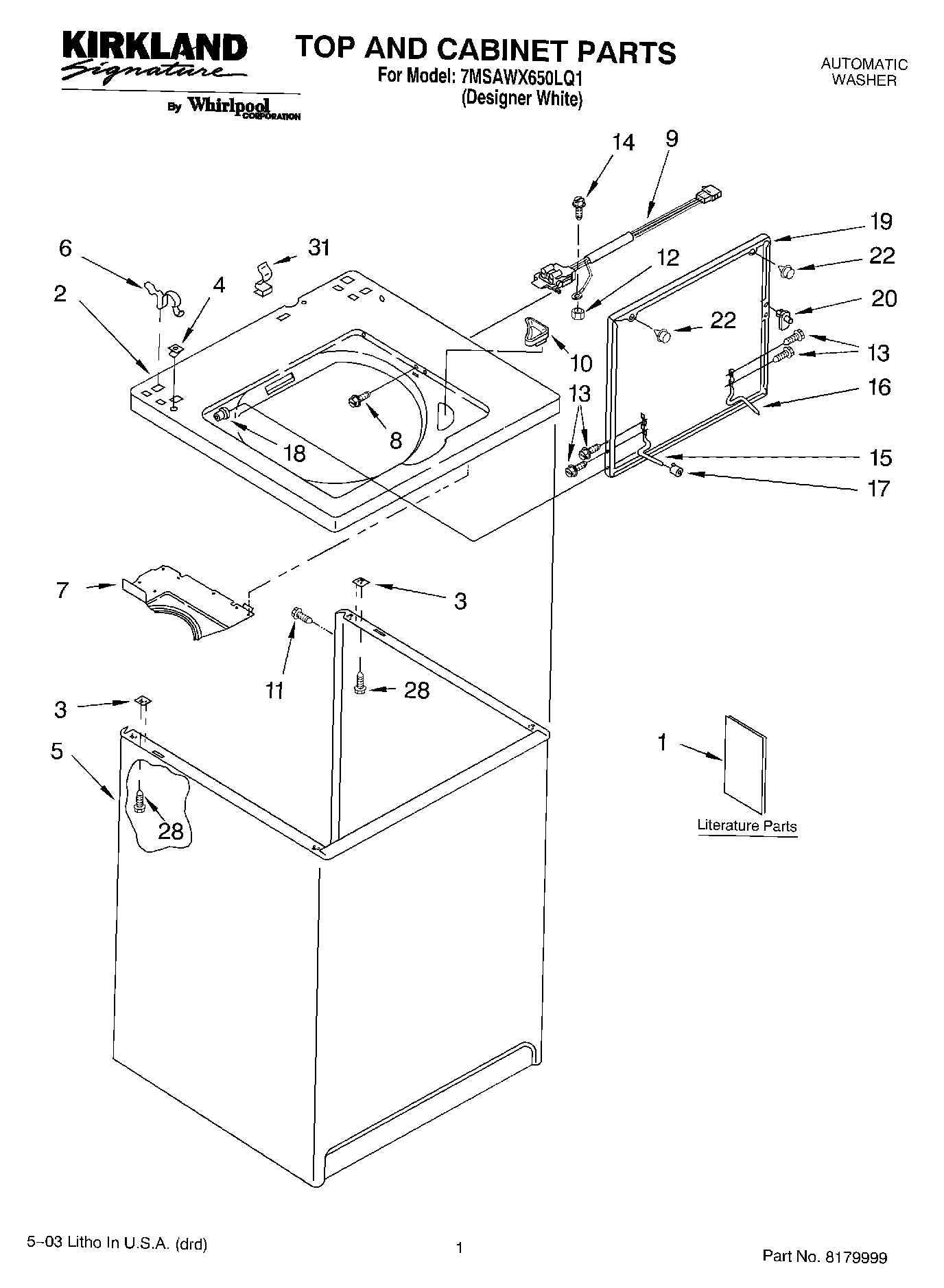01 - TOP AND CABINET PARTS