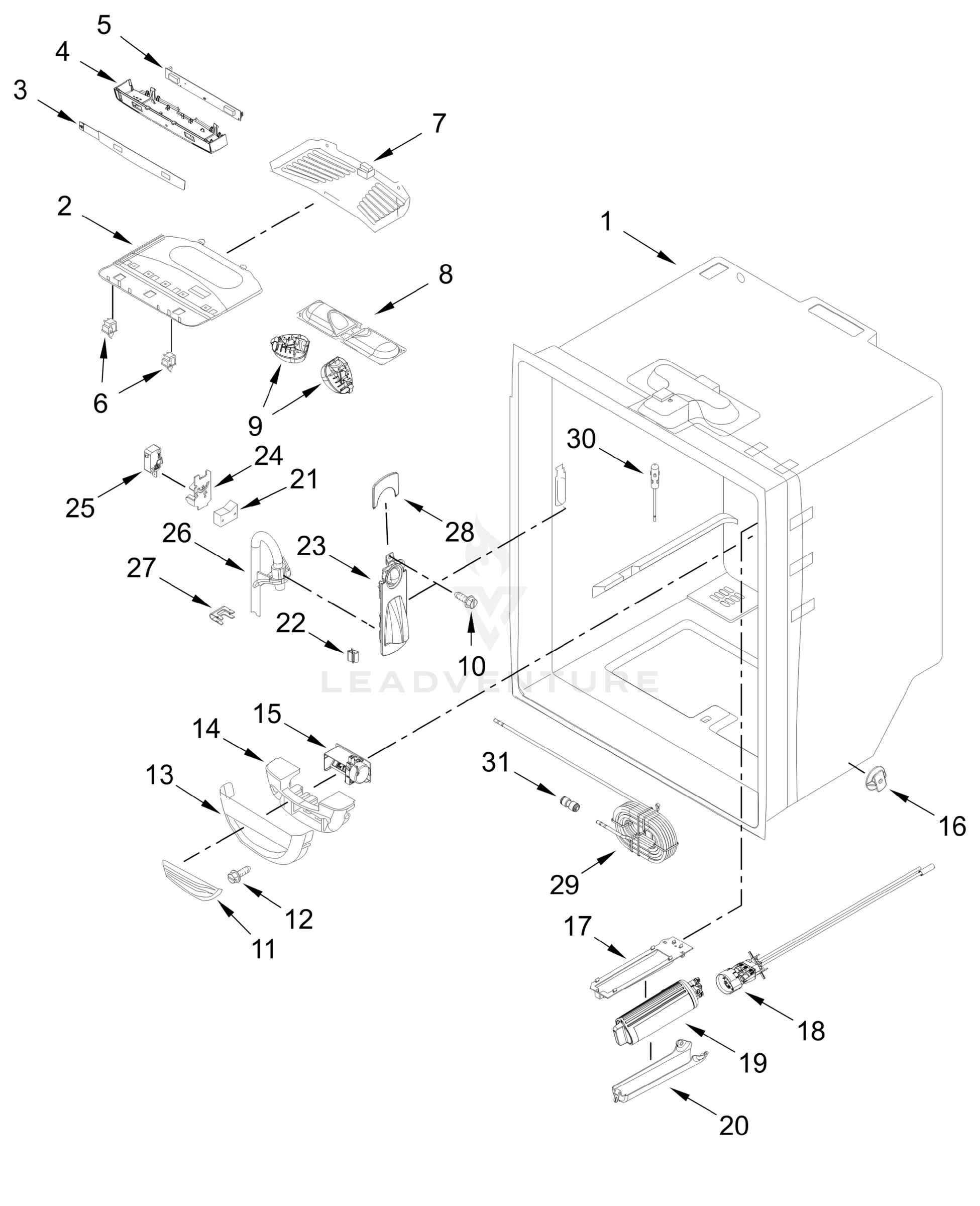 REFRIGERATOR LINER PARTS