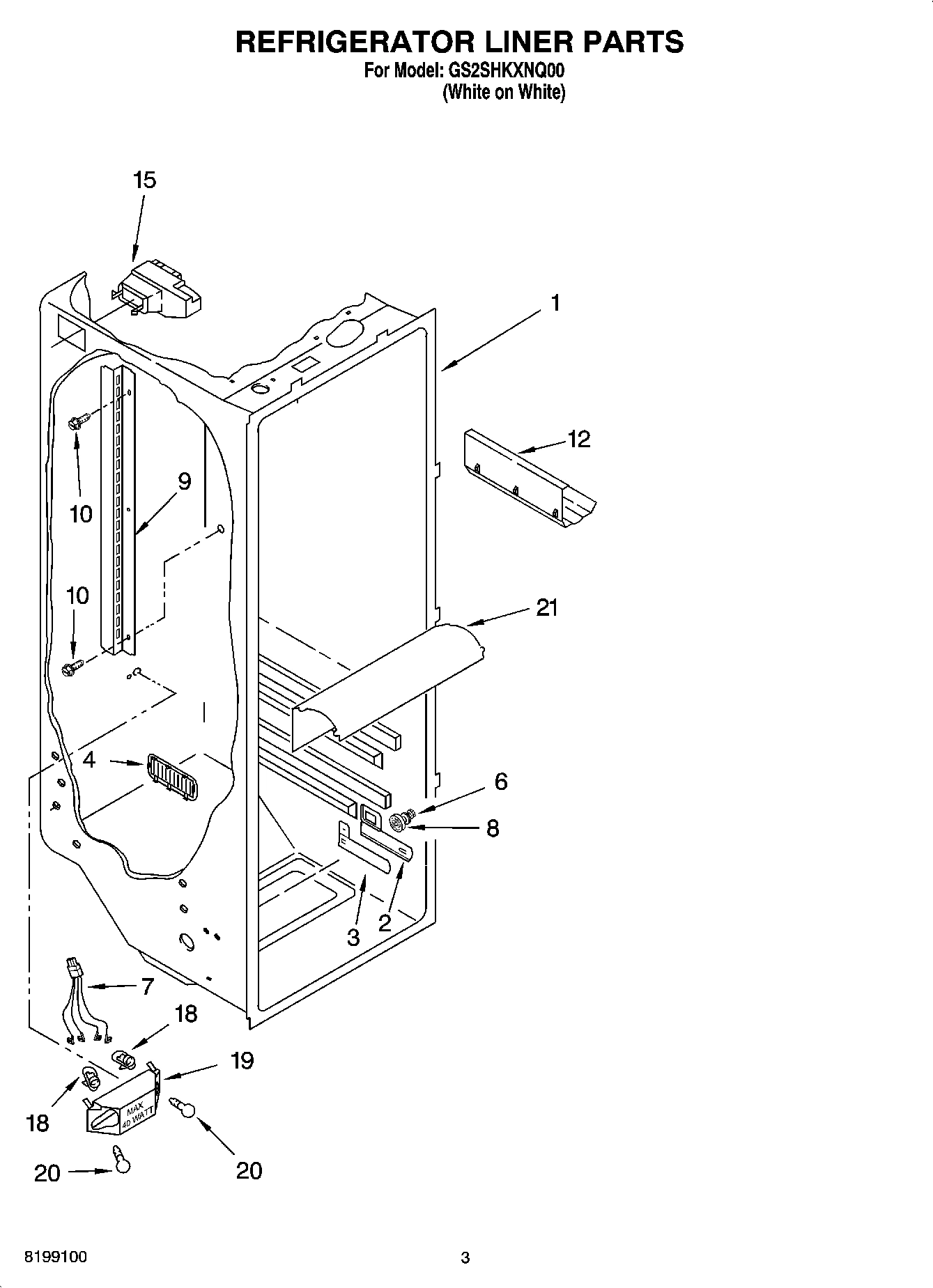 02 - REFRIGERATOR LINER PARTS