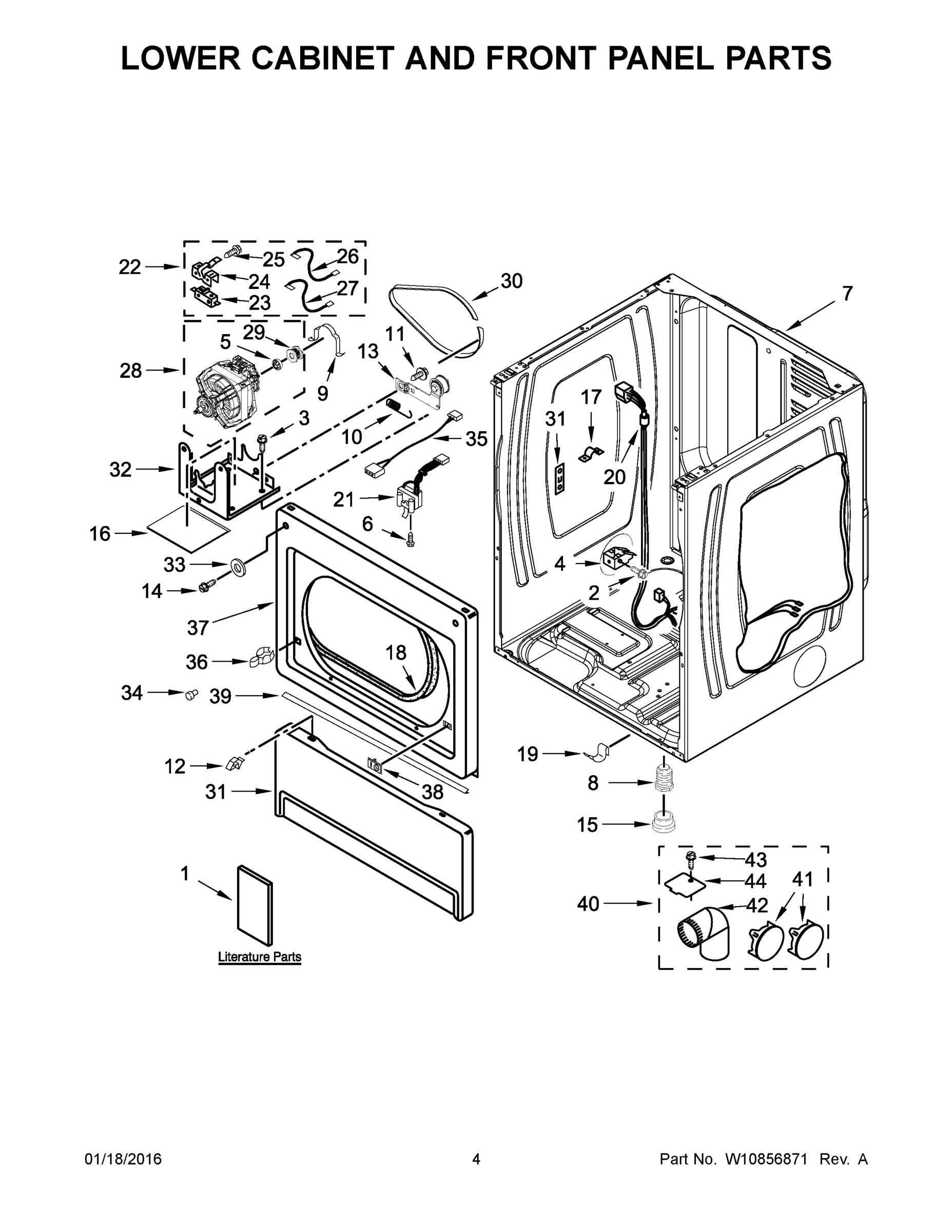 03 - LOWER CABINET AND FRONT PANEL PARTS