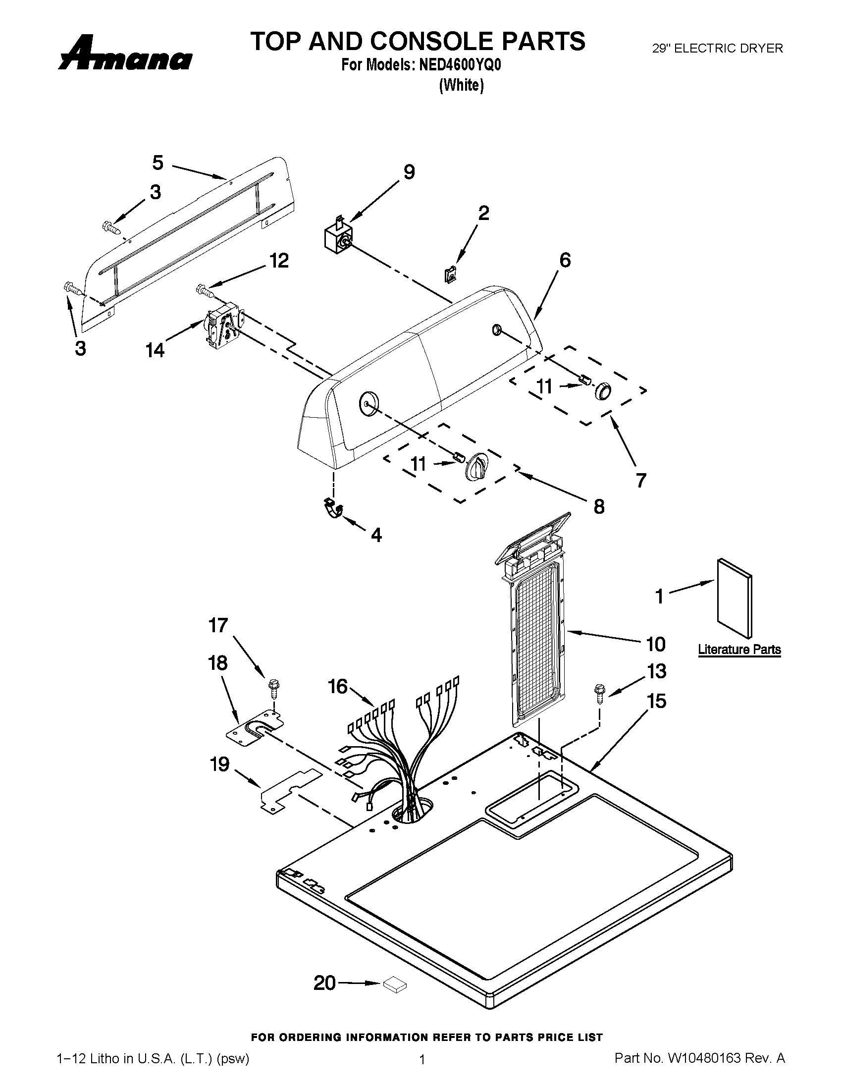 01 - TOP AND CONSOLE PARTS