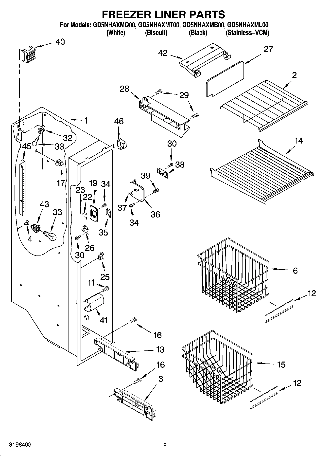 04 - FREEZER LINER PARTS