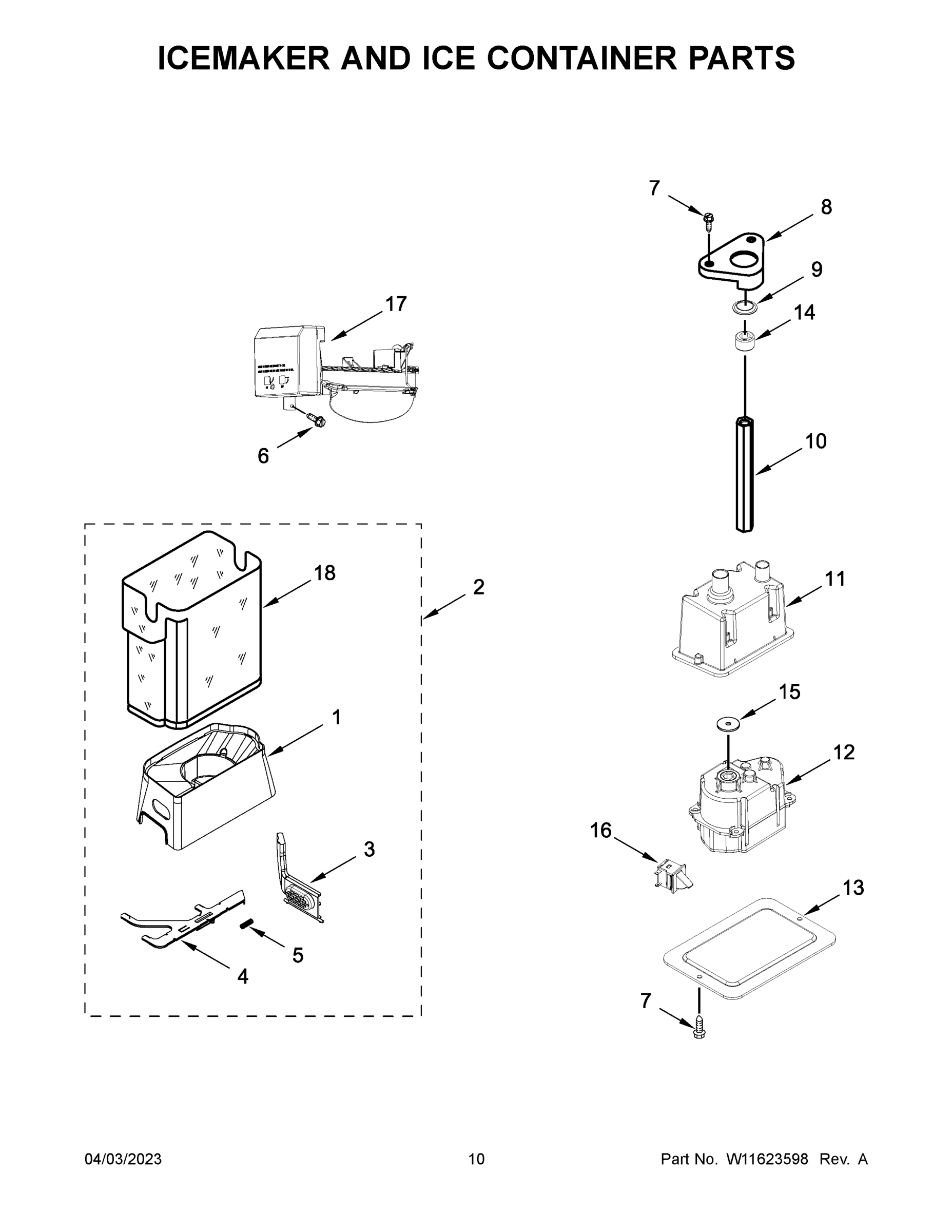 06 - ICEMAKER AND ICE CONTAINER PARTS