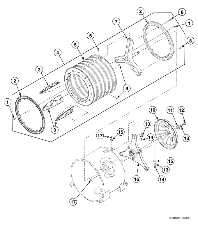 Inner Basket, Trunnion, Bearing Housing And Pulley