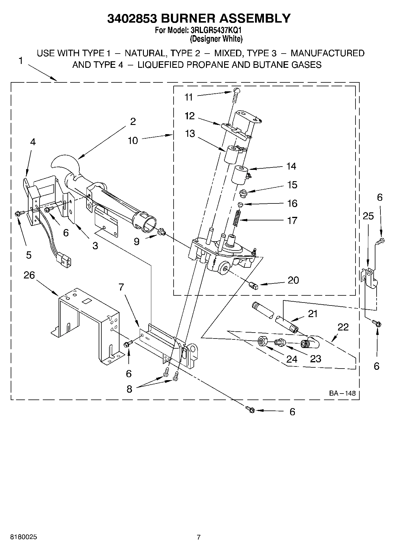 04 - 3402853 BURNER ASSEMBLY
