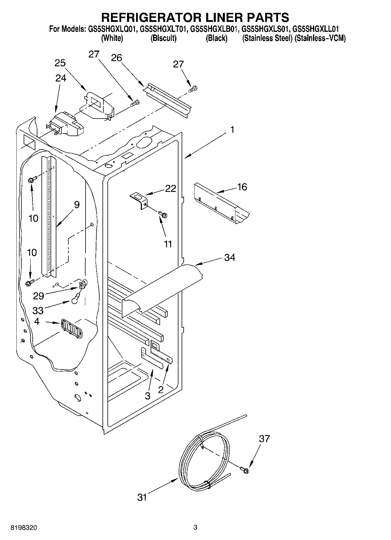 02 - REFRIGERATOR LINER PARTS