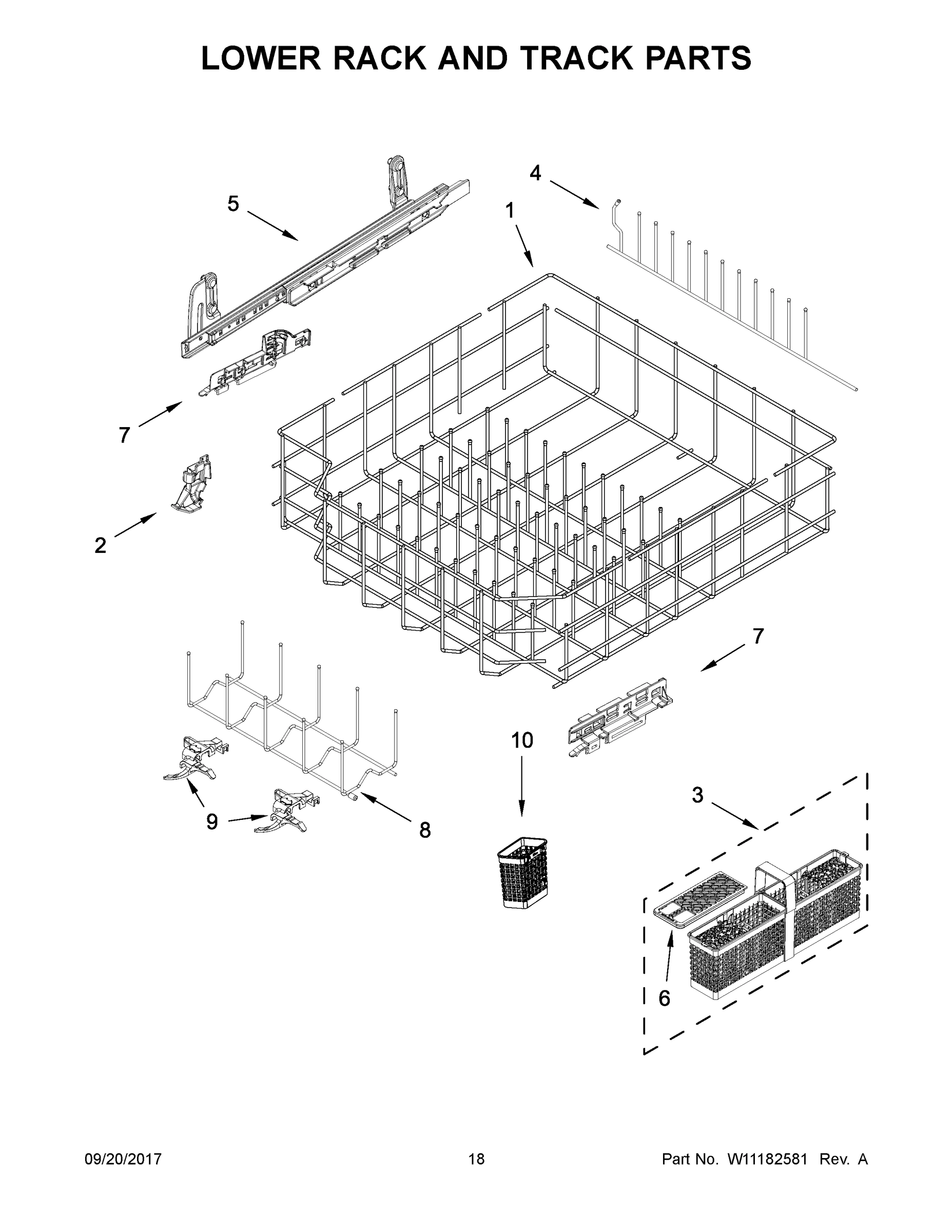 10 - LOWER RACK AND TRACK PARTS
