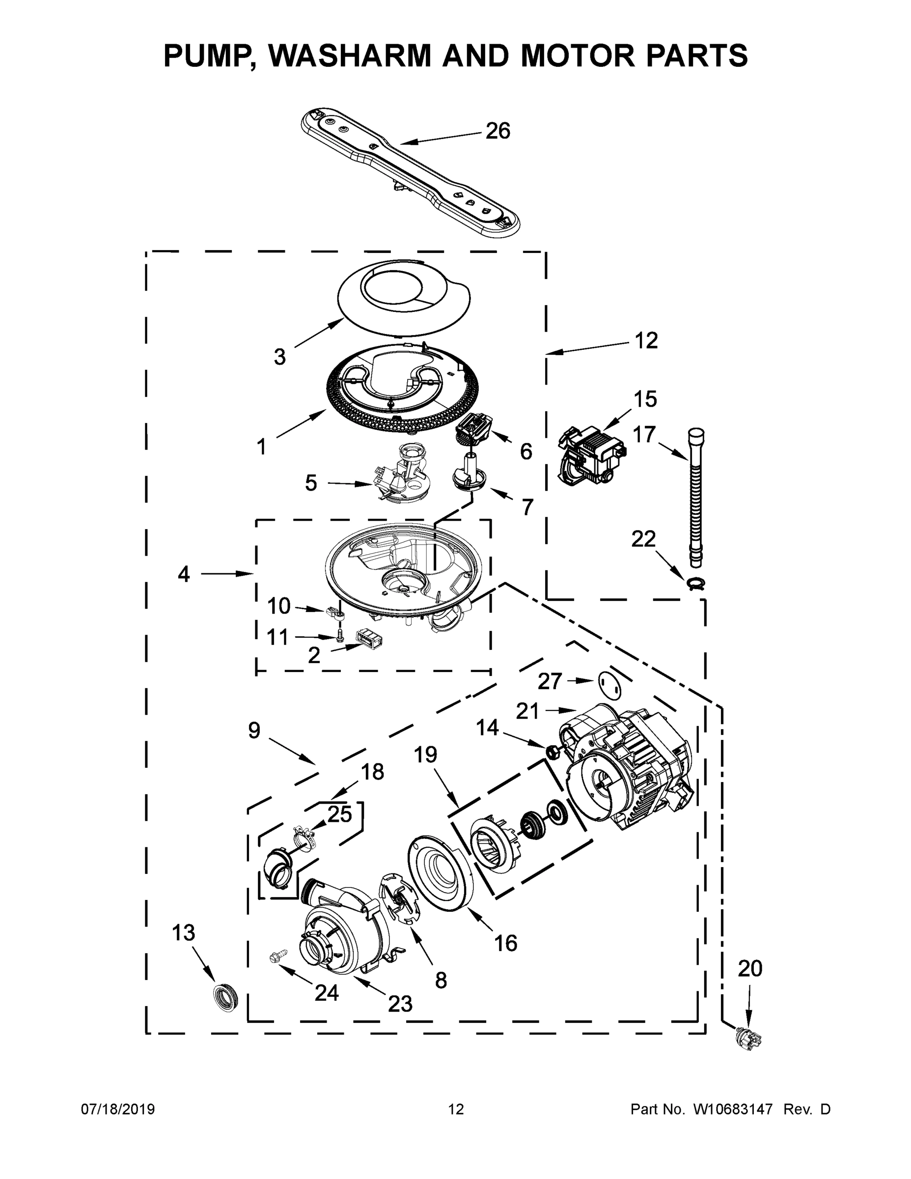 07 - PUMP, WASHARM AND MOTOR PARTS