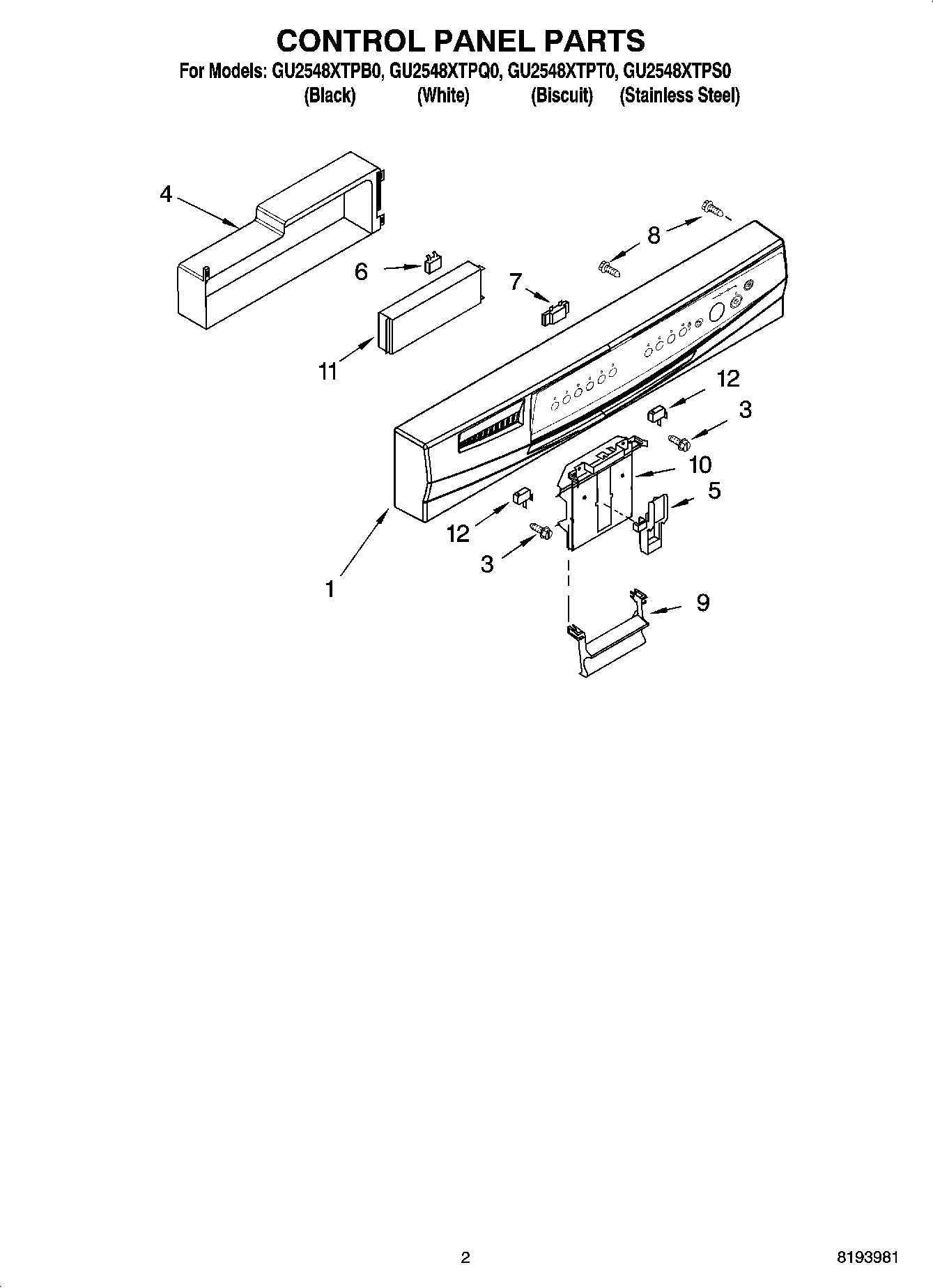 02 - CONTROL PANEL PARTS