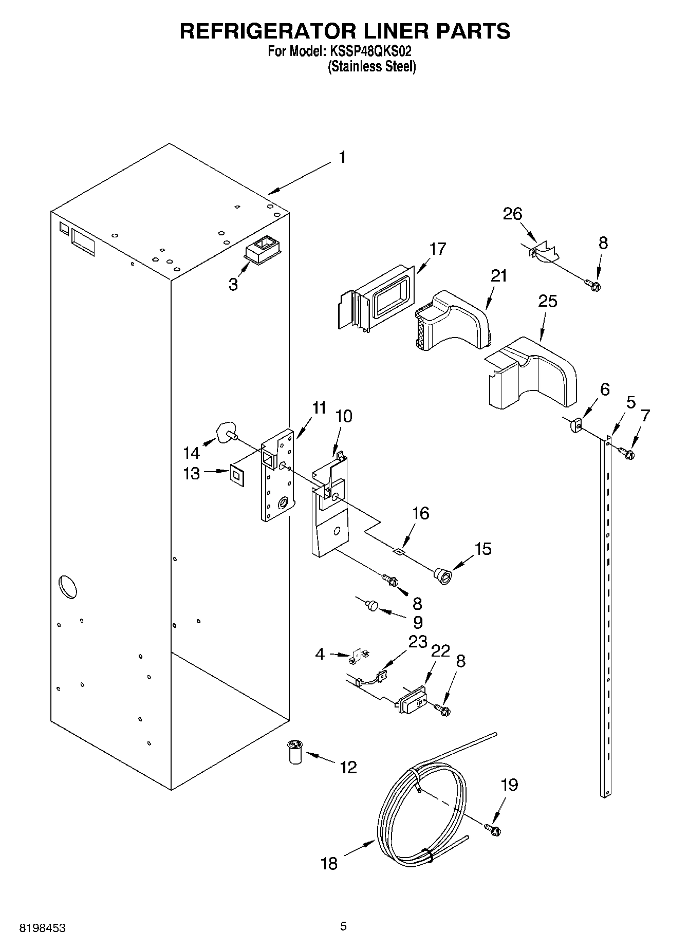 04 - REFRIGERATOR LINER PARTS