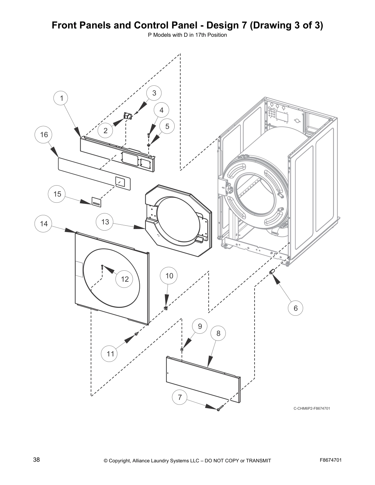 Front Panels and Control Panel - Design 7 (Drawing 3 of 3)