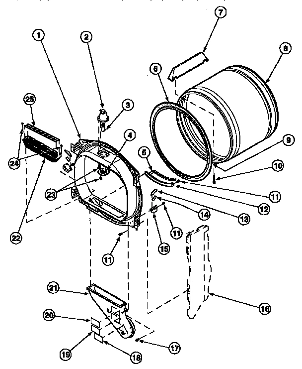 03 - FR BLKHD, AIR DUCT, FELT SEAL & CYLINDER