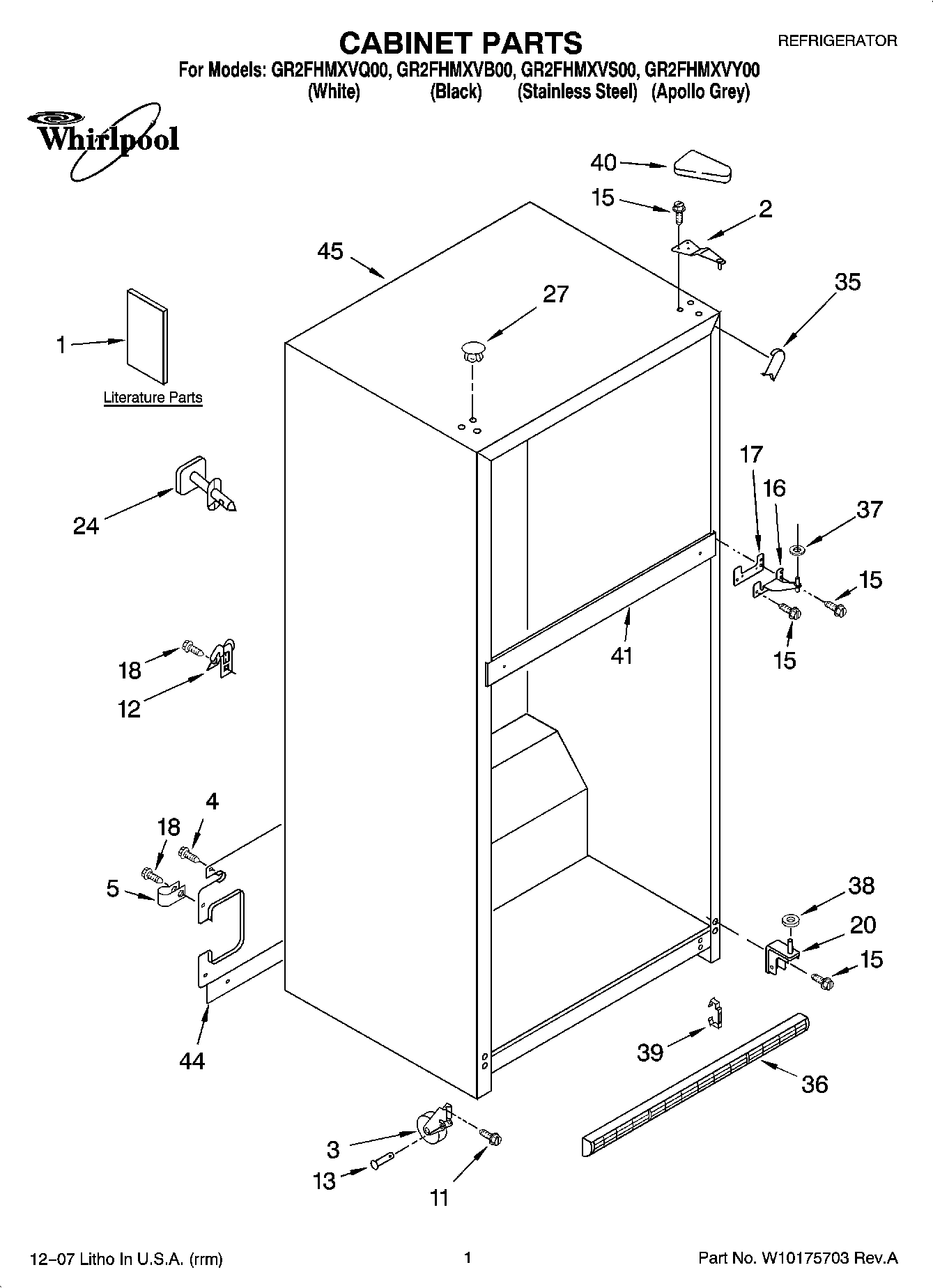 01 - CABINET PARTS