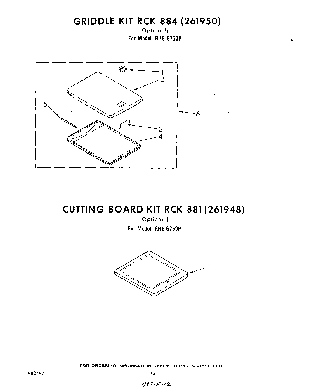 11 - GRILLE RCK 884 (261950) , CUTTING BOARD