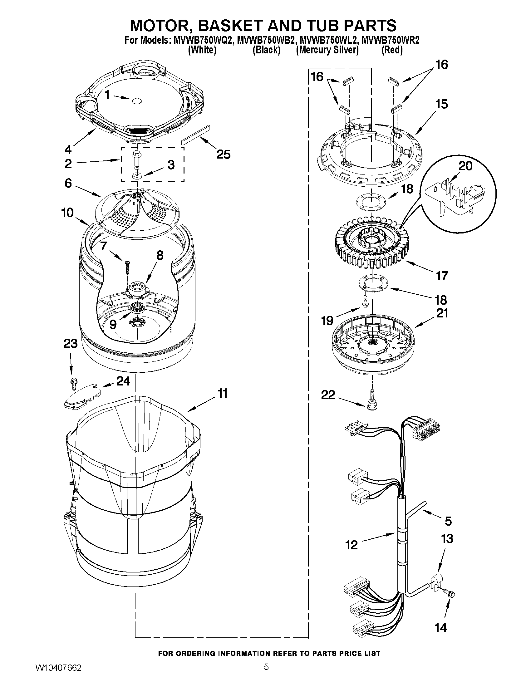 03 - MOTOR, BASKET AND TUB PARTS