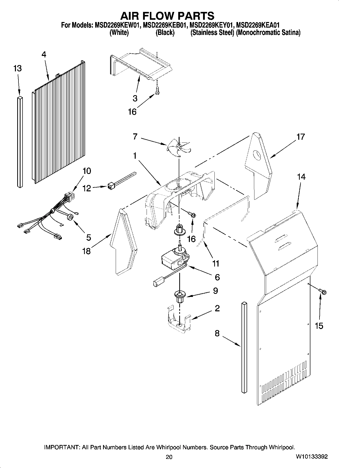 12 - AIR FLOW PARTS, OPTIONAL PARTS (NOT INCLUDED)
