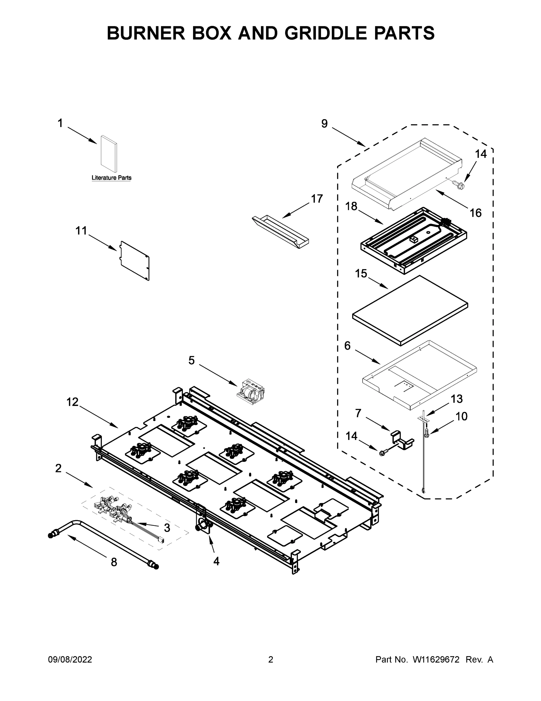 02 - BURNER BOX AND GRIDDLE PARTS