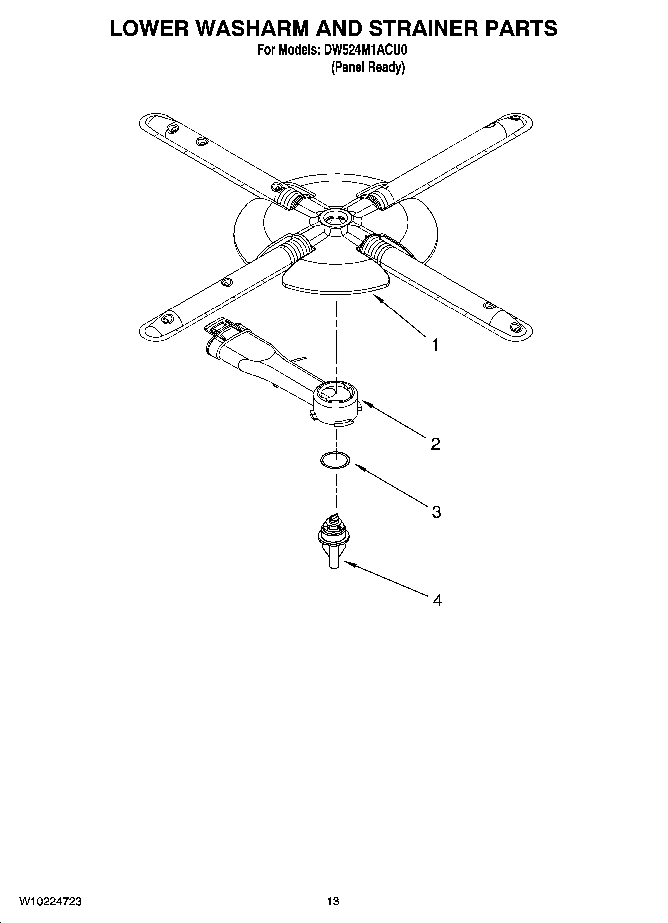 11 - LOWER WASHARM AND STRAINER PARTS, OPTIONAL PARTS (NOT INCLUDED)