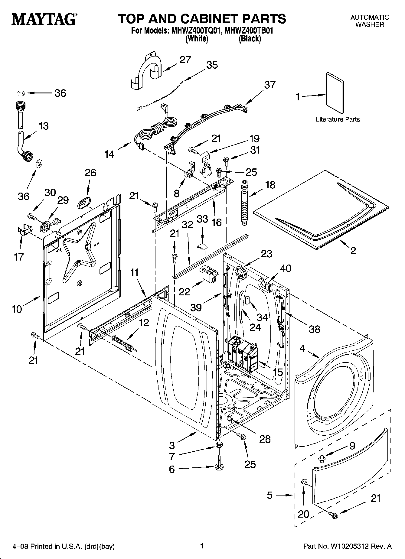 01 - TOP AND CABINET PARTS
