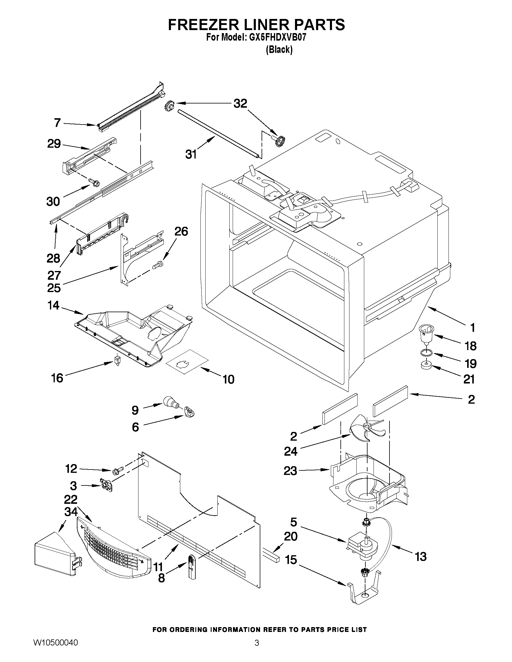 02 - FREEZER LINER PARTS