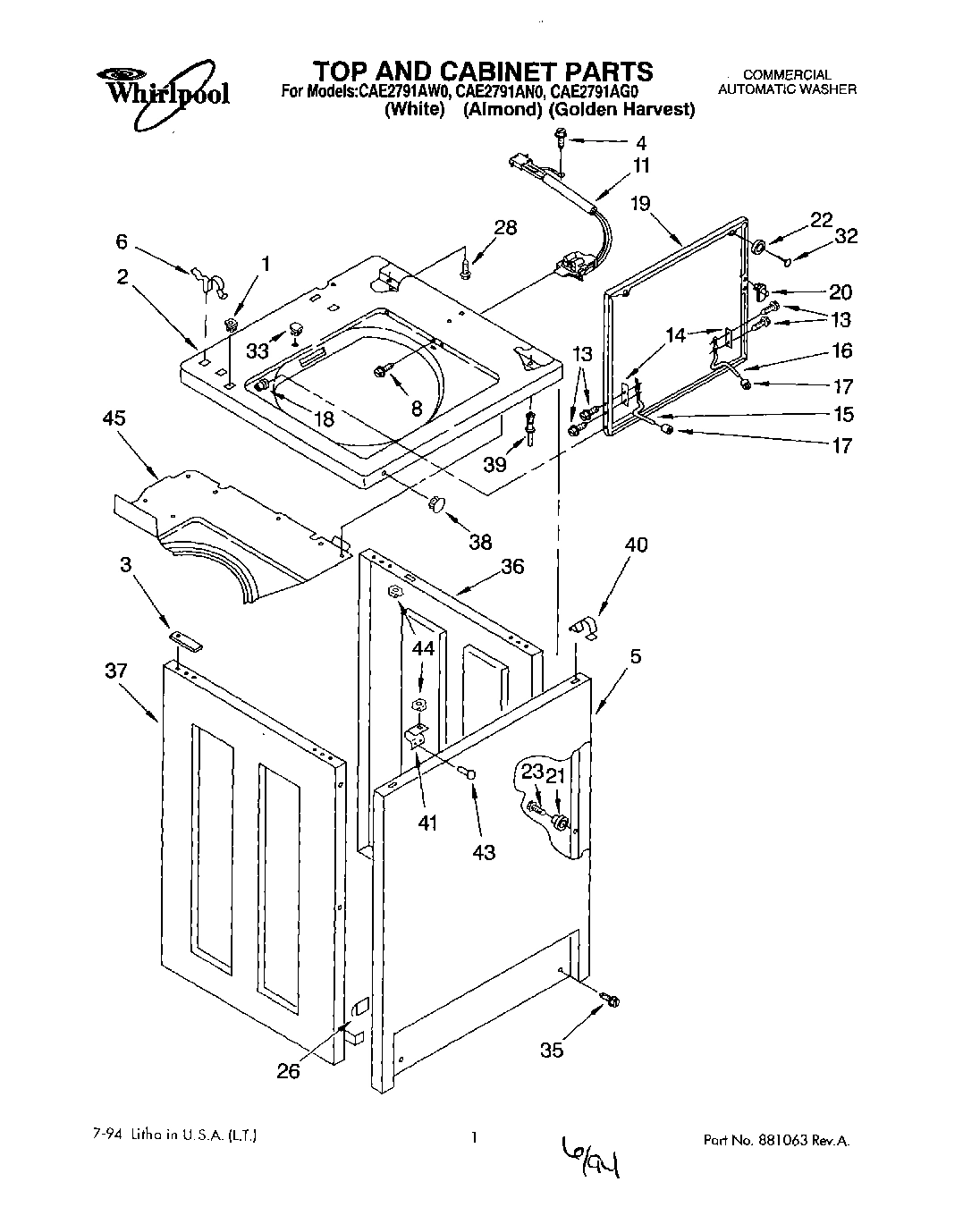 01 - TOP AND CABINET, LIT/OPTIONAL