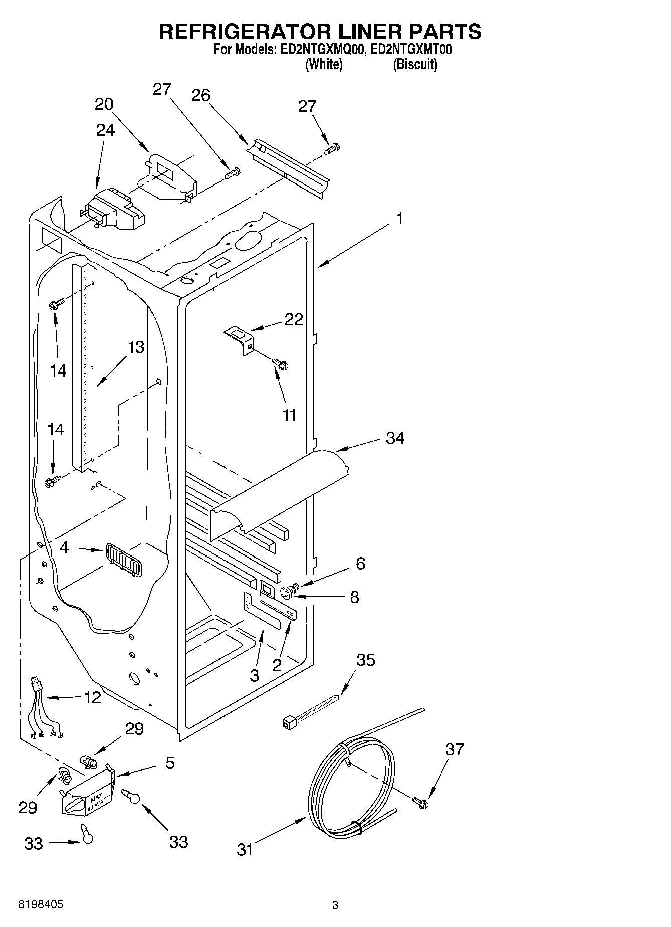 02 - REFRIGERATOR LINER PARTS