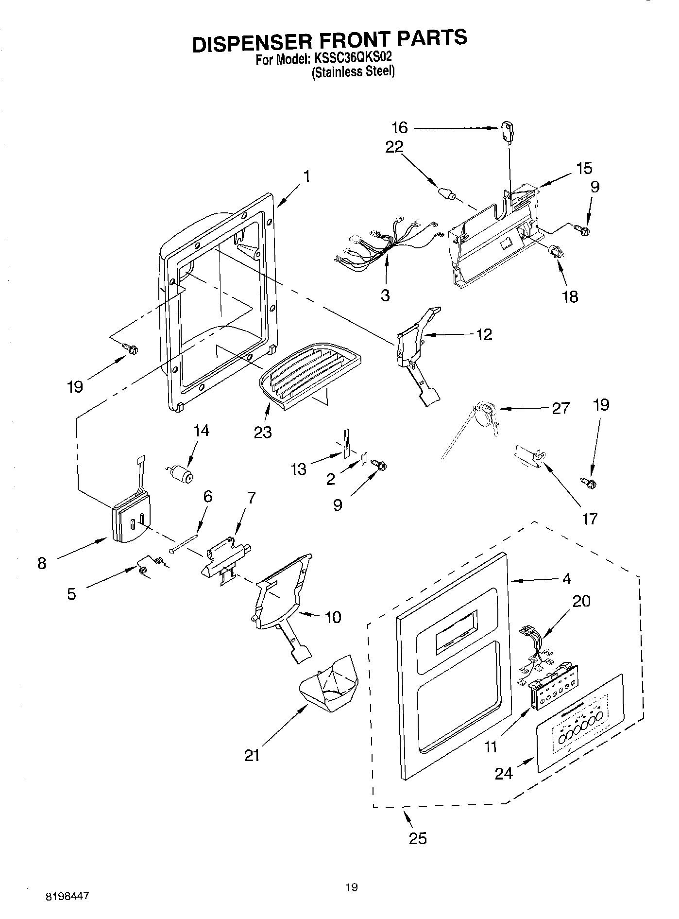 12 - DISPENSER AND FRONT PARTS